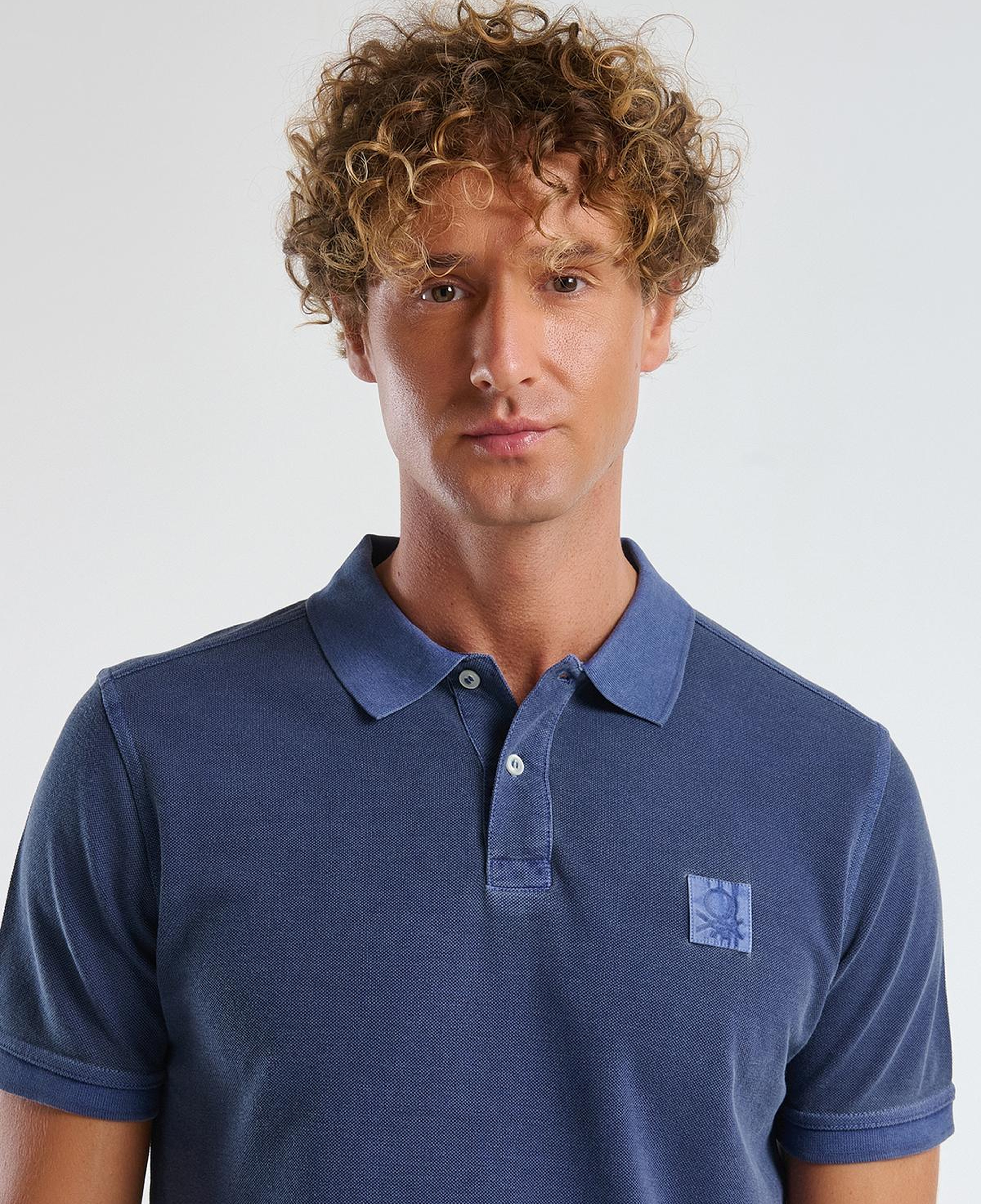 Erkek İndigo %100 Organik Koton Regular Fit Polo T-Shirt