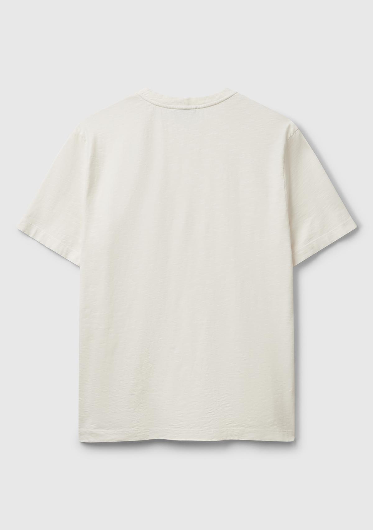 Erkek Taş Rengi %100 Koton Bisiklet Yaka Slub T-Shirt