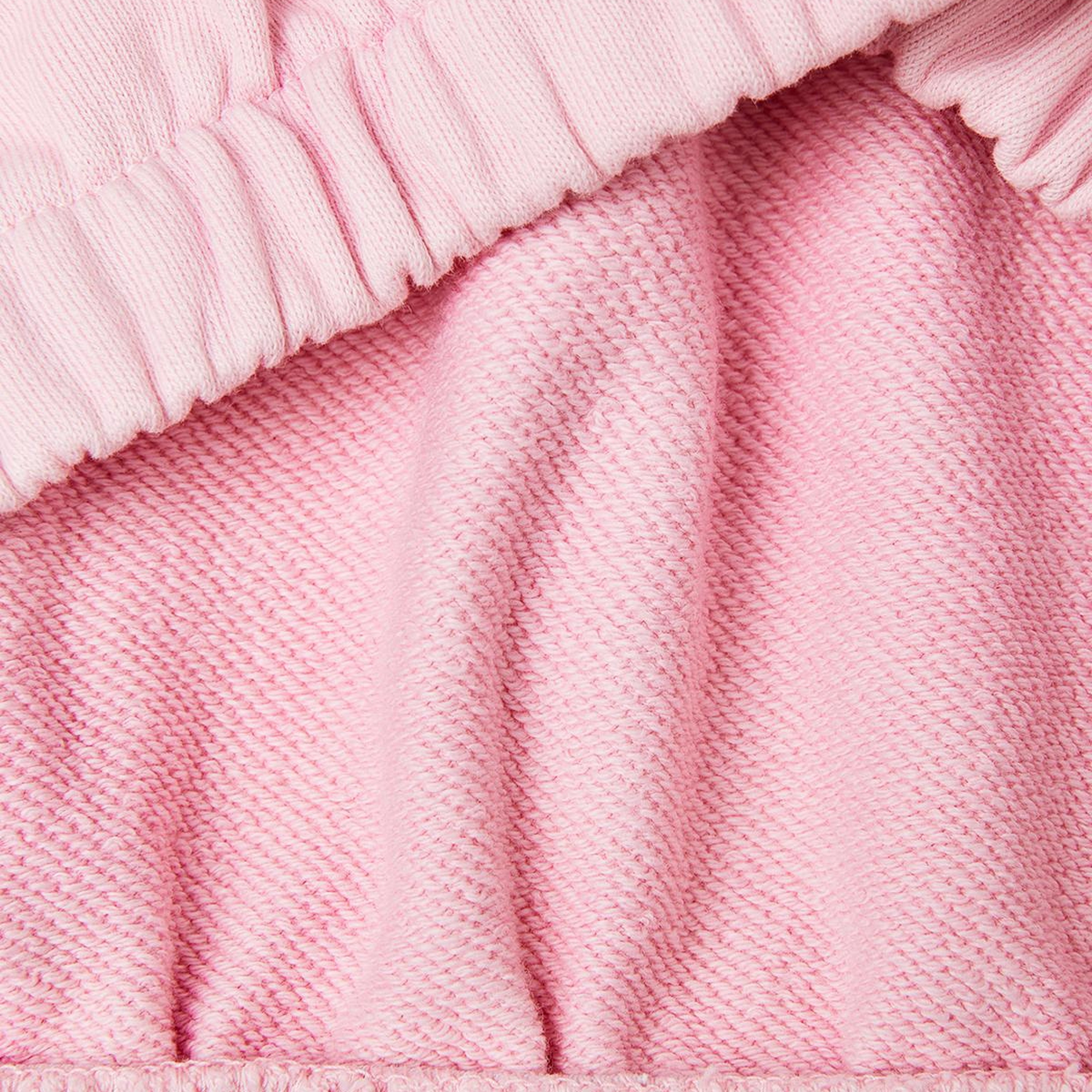 Kadın Pembe %100 Pamuk Logo Baskılı Düşük Omuzlu Relax Fit Sweatshirt