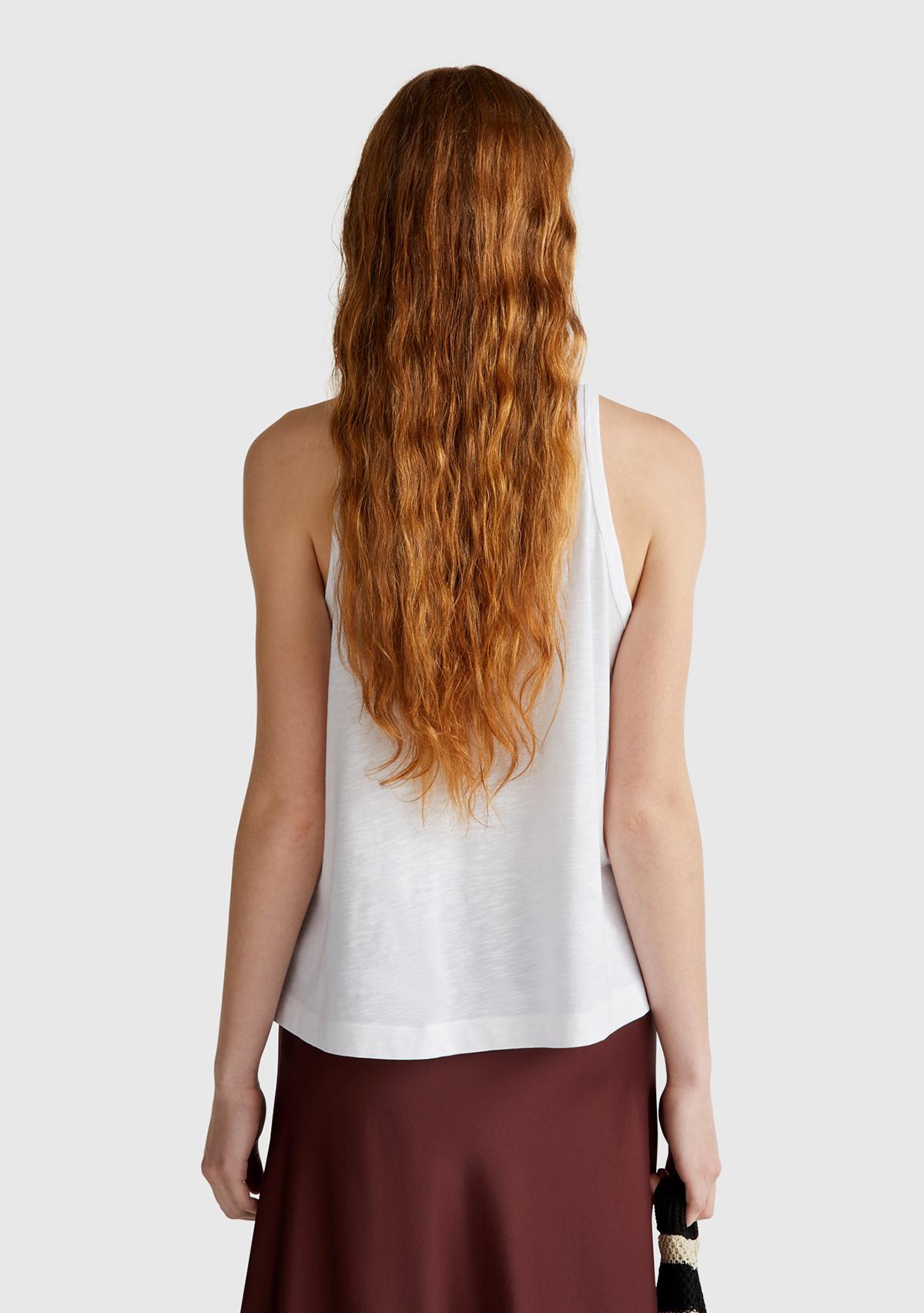 Kadın Beyaz Modal Karışımlı Slub Atlet