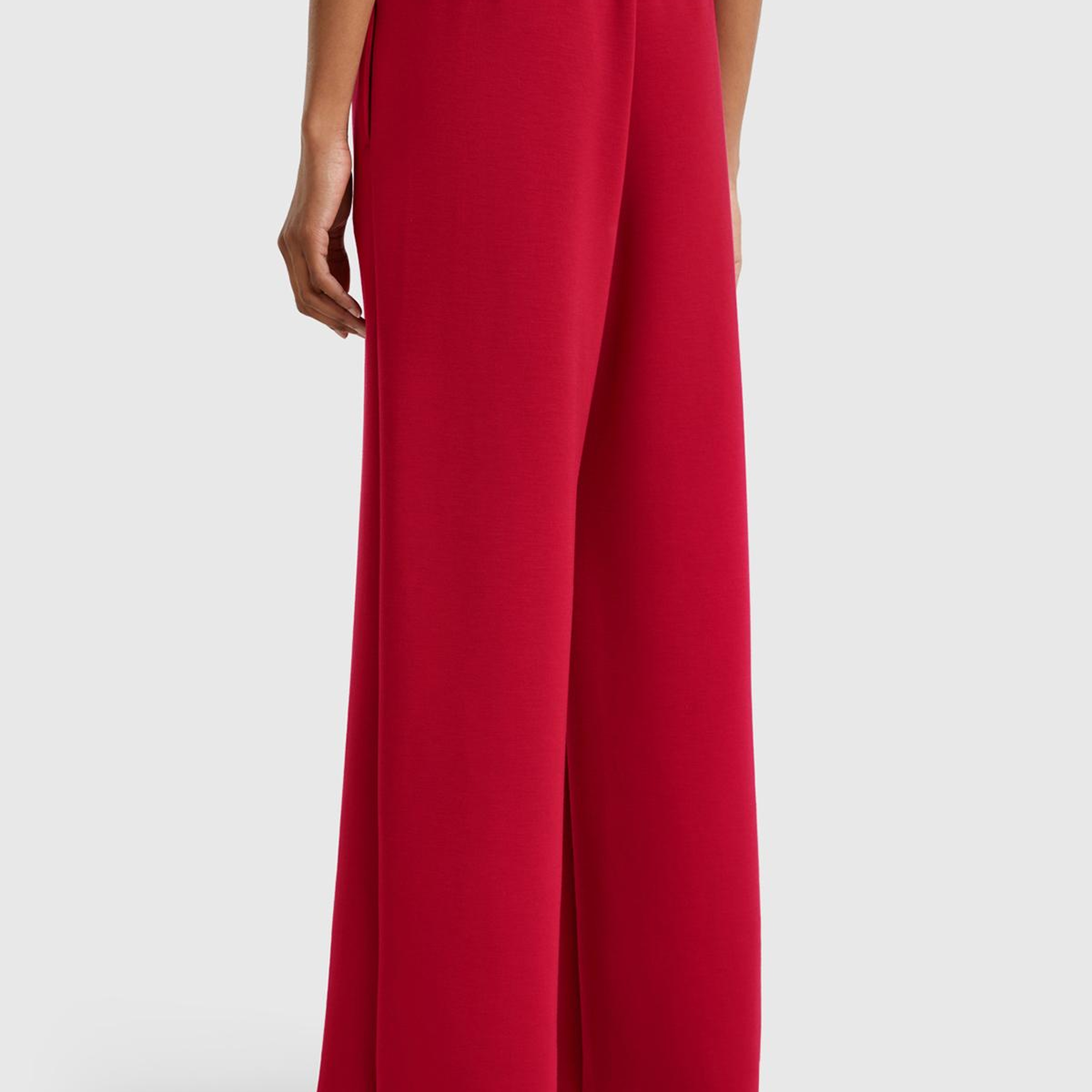 Kadın Bordo Modal Karışımlı Bol Paça Eşofman Altı