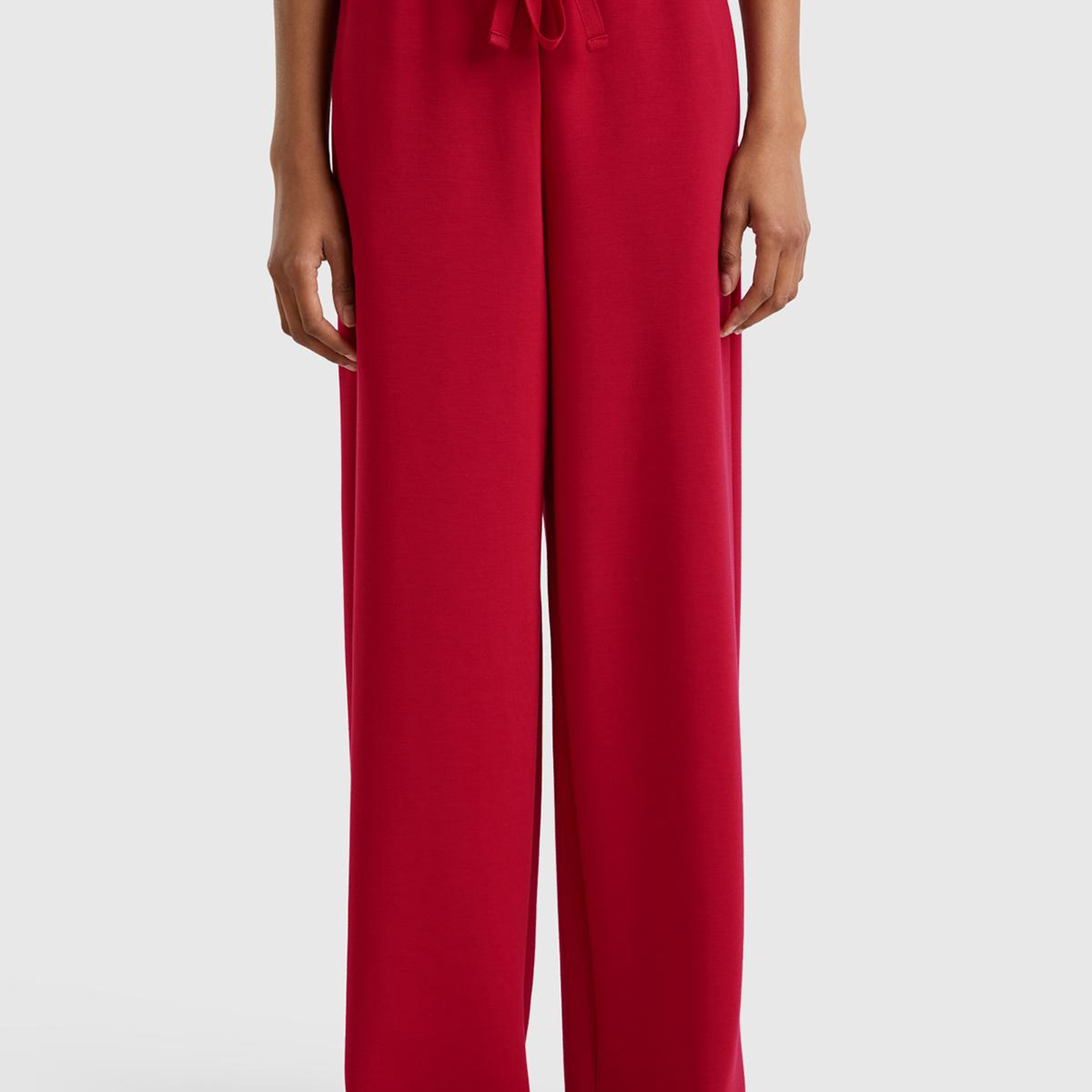 Kadın Bordo Modal Karışımlı Bol Paça Eşofman Altı