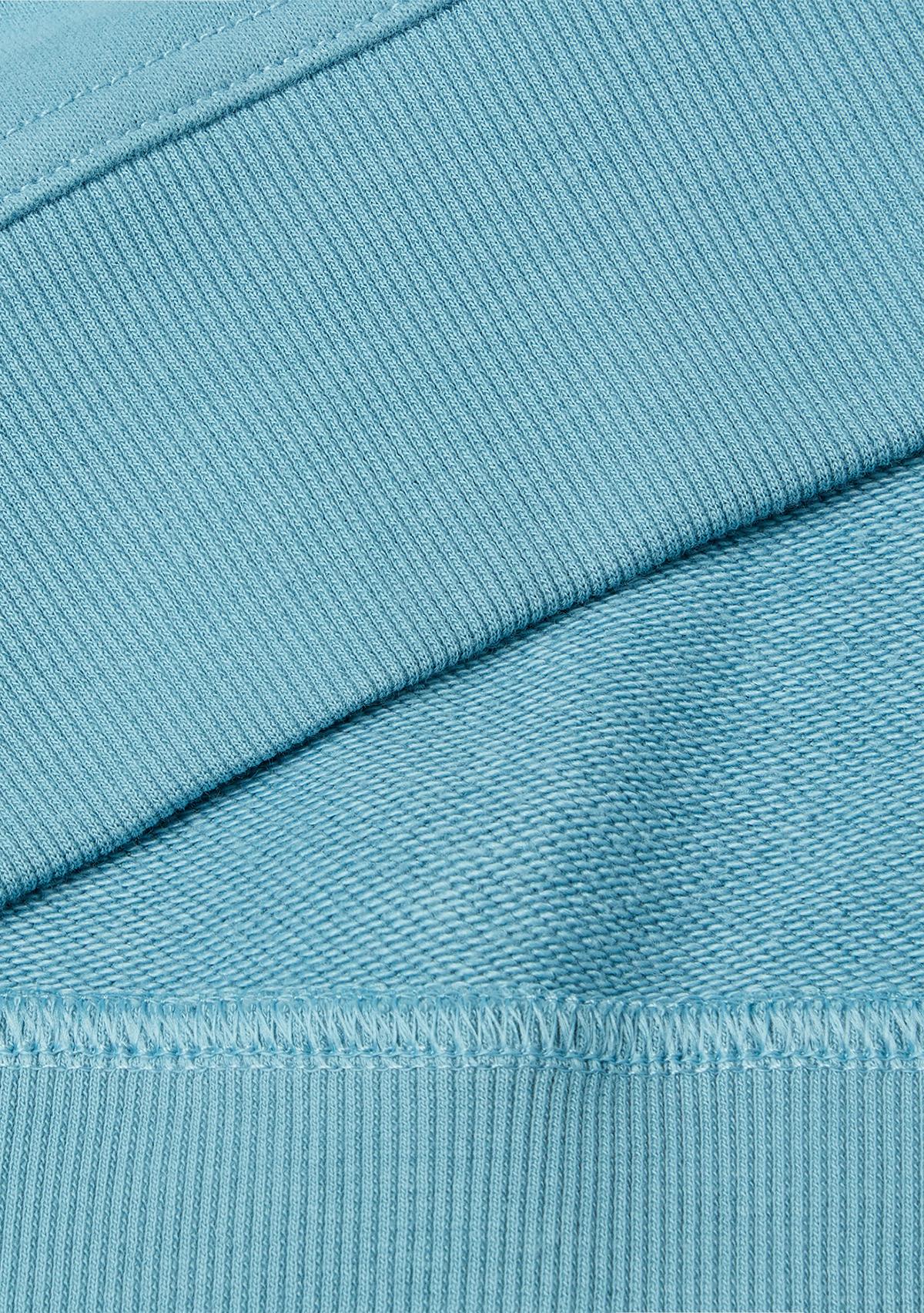 Kadın Mavi Koton Karışımlı Çiçek Desenli Sweatsihrt