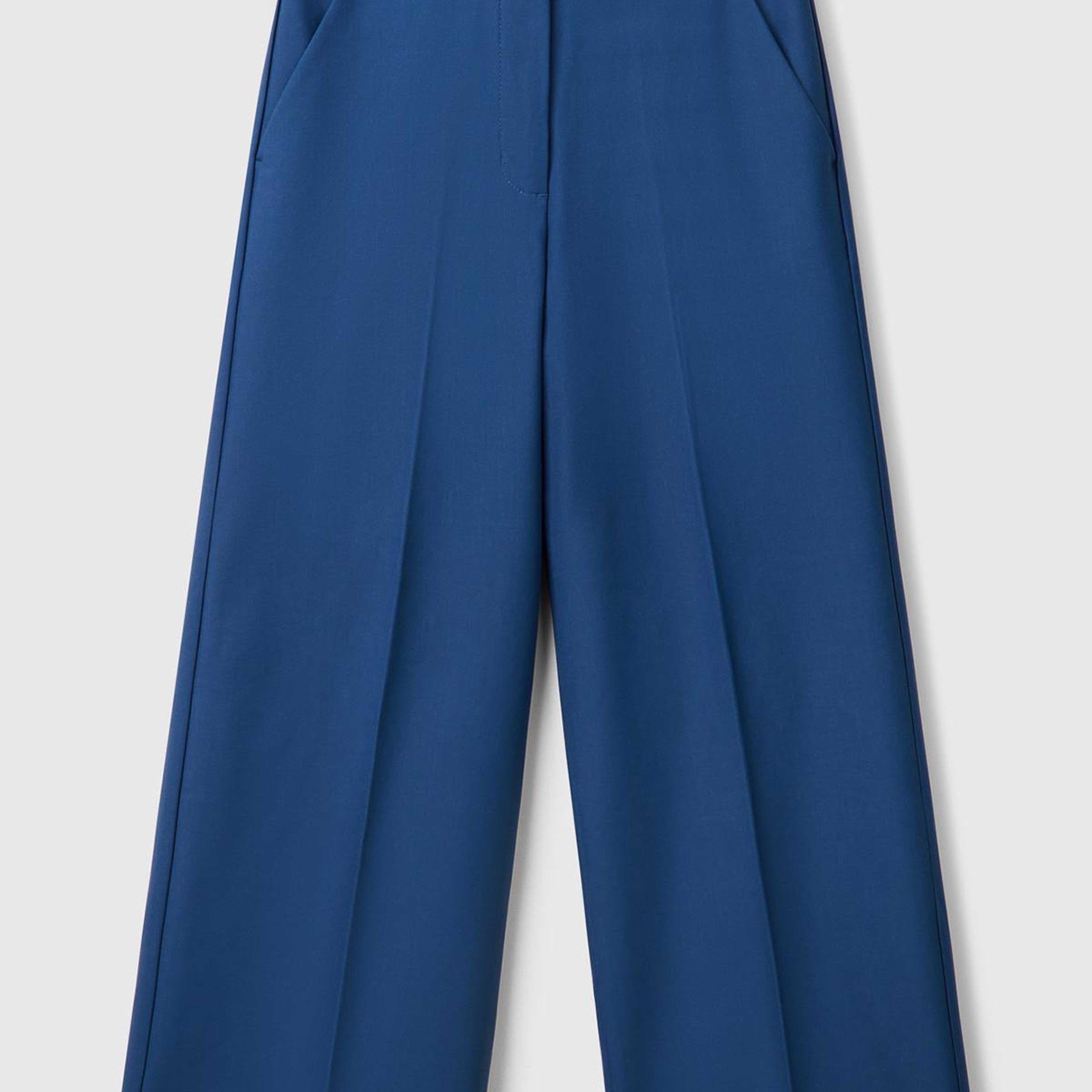 Kadın Denim Pamuk Karışımlı Cepli Straight Fit Yüksek Bel Pantolon