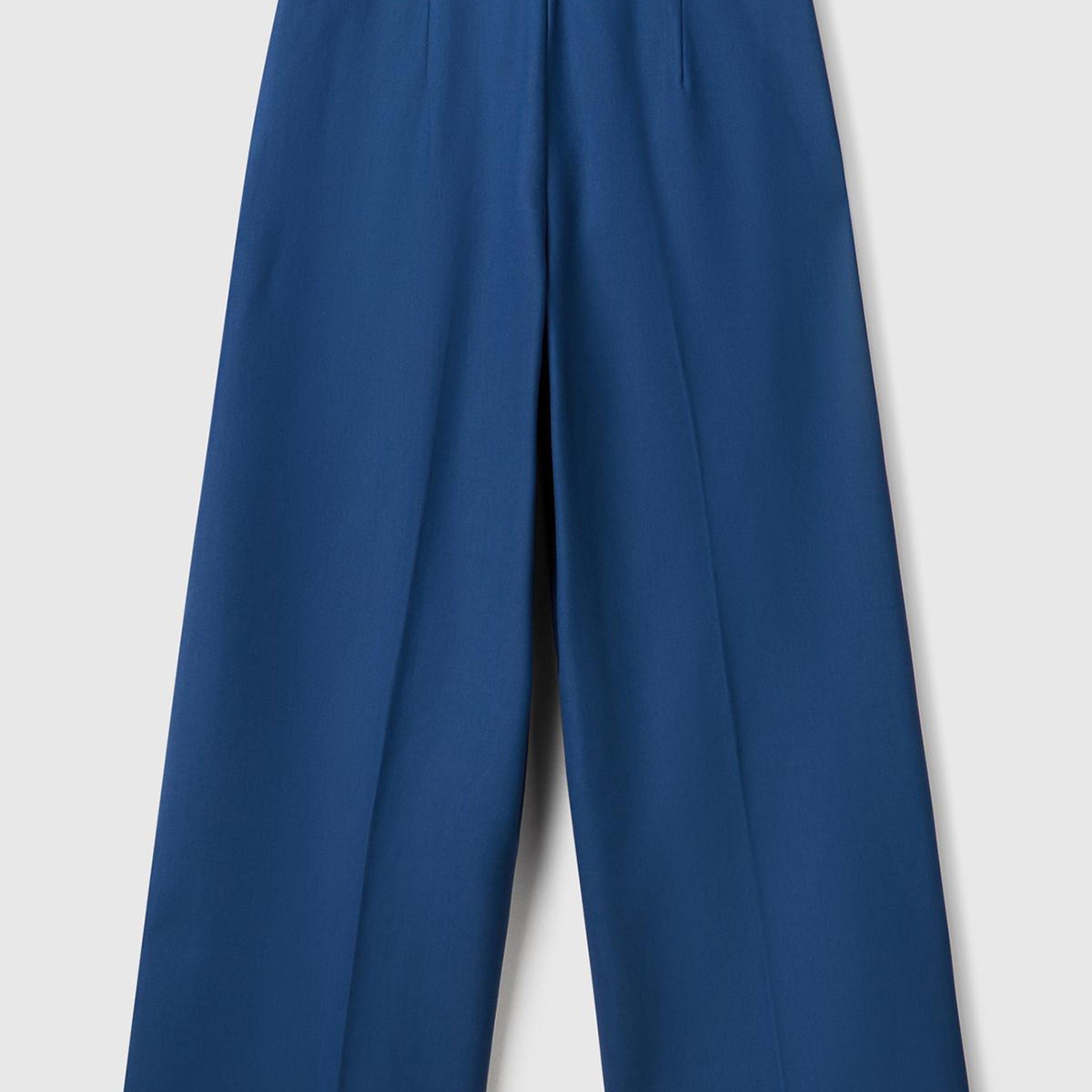 Kadın Denim Pamuk Karışımlı Cepli Straight Fit Yüksek Bel Pantolon