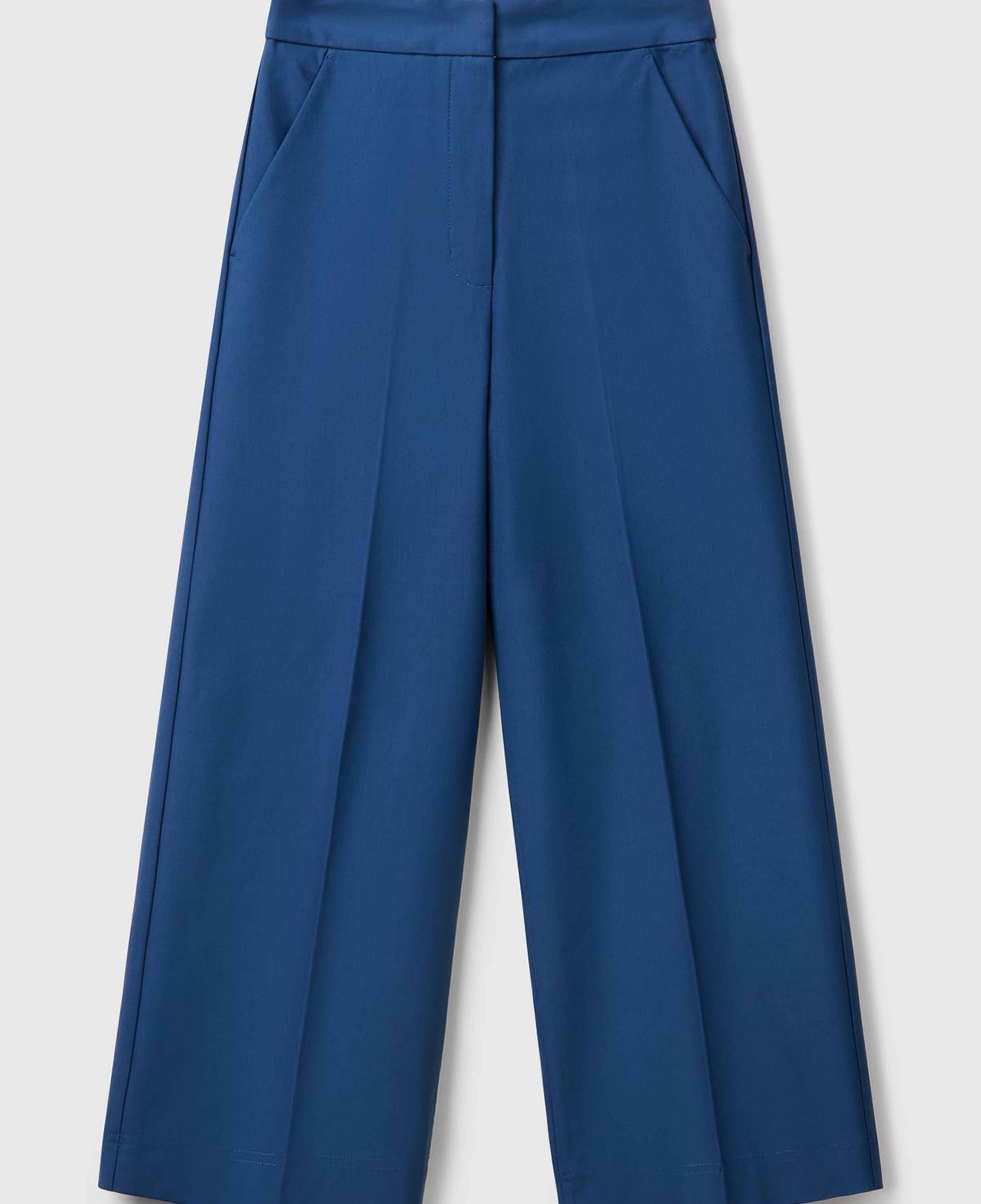 Kadın Denim Pamuk Karışımlı Cepli Straight Fit Yüksek Bel Pantolon