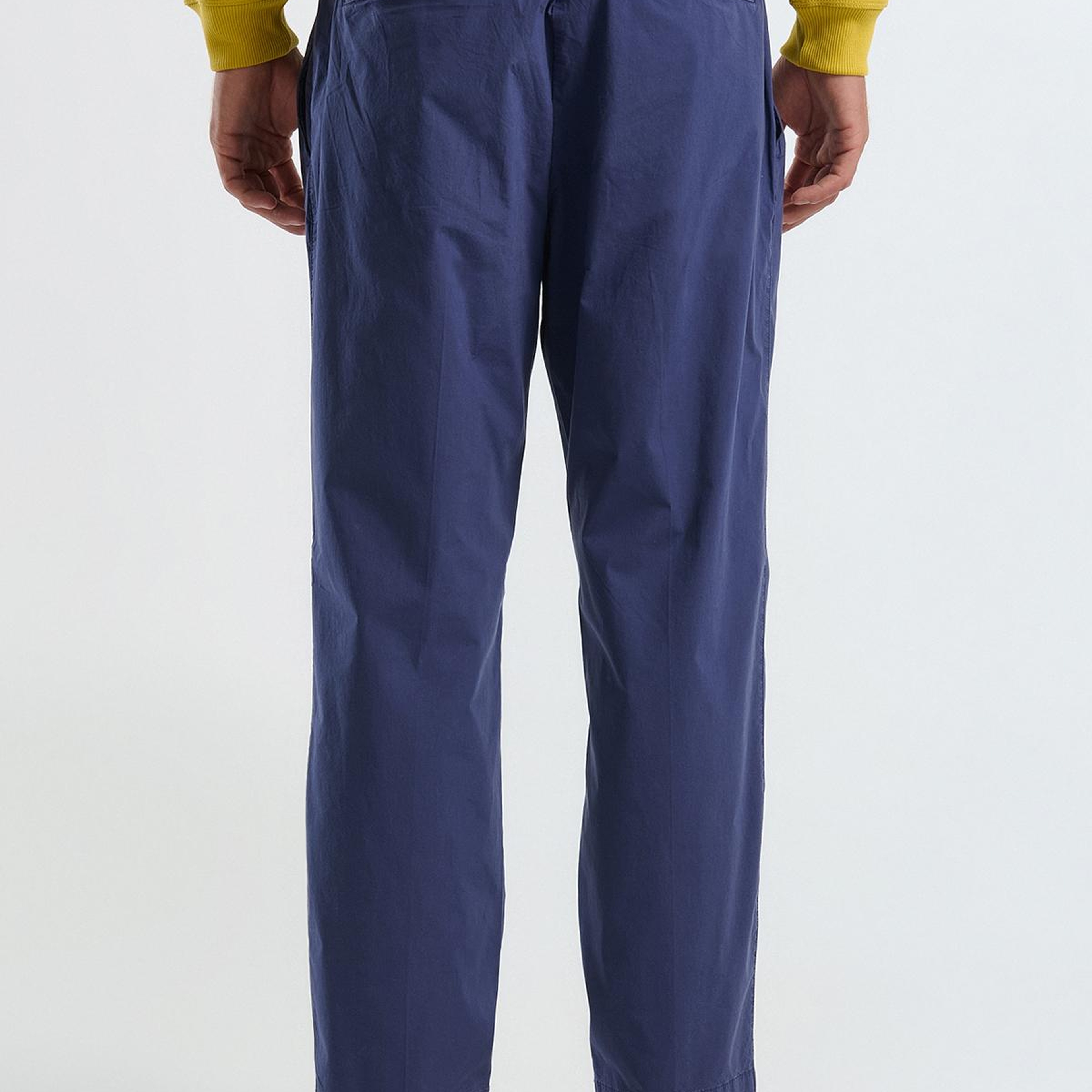 Erkek İndigo Paraşüt Kumaş Esnek Chino Pantolon