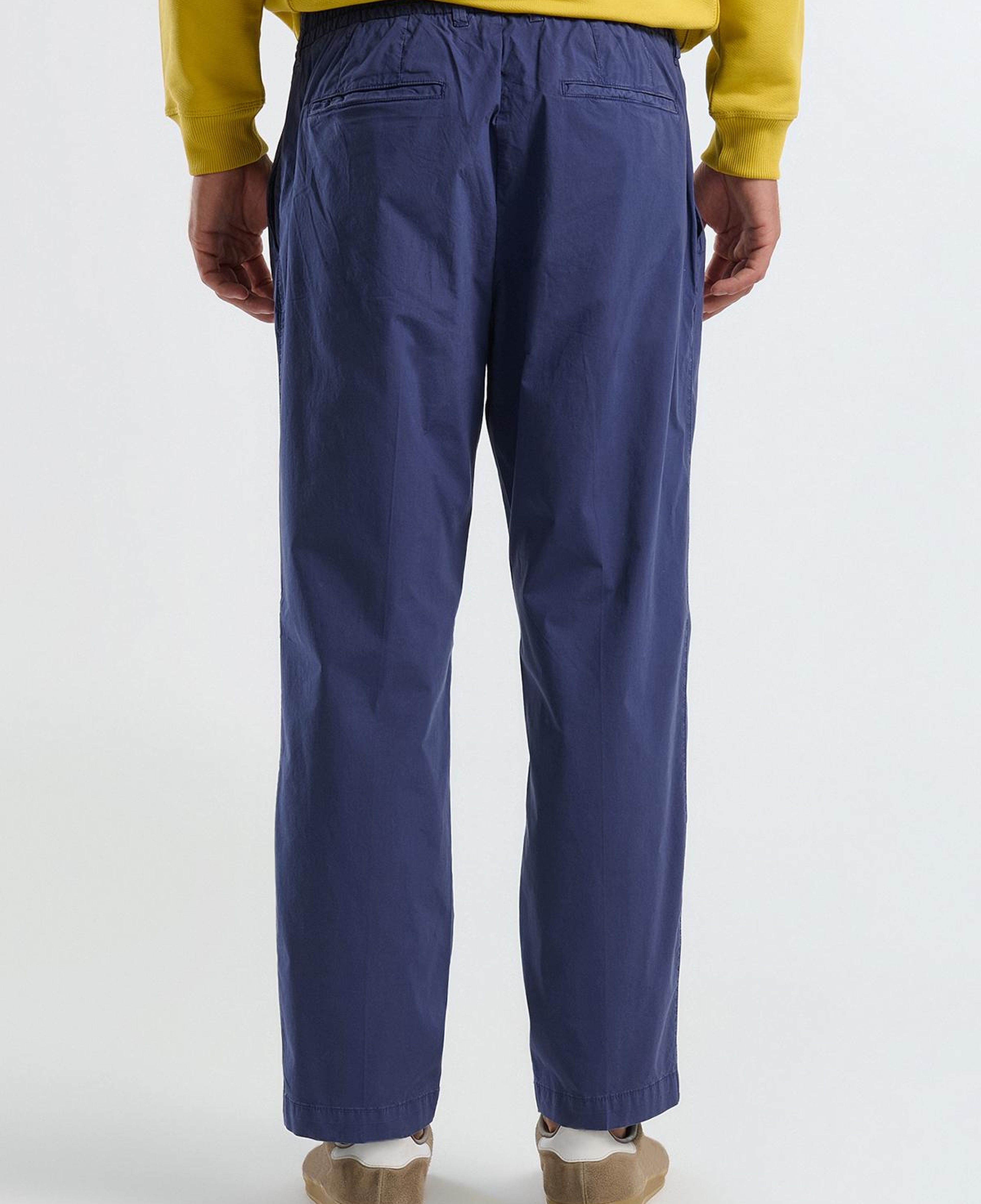Erkek İndigo Paraşüt Kumaş Esnek Chino Pantolon