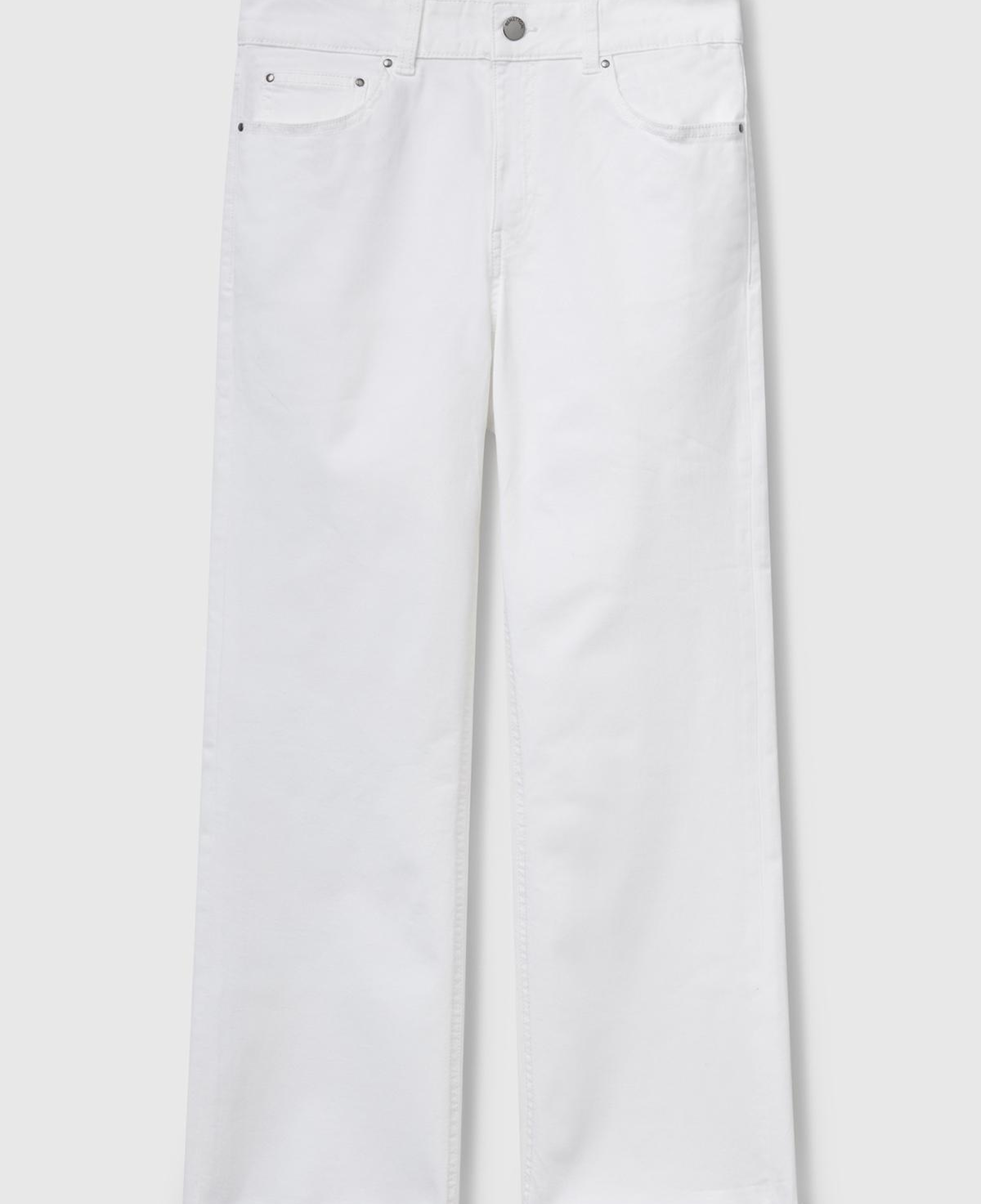 Kadın Beyaz 5 Cepli Kısa Paça Denim Pantolon