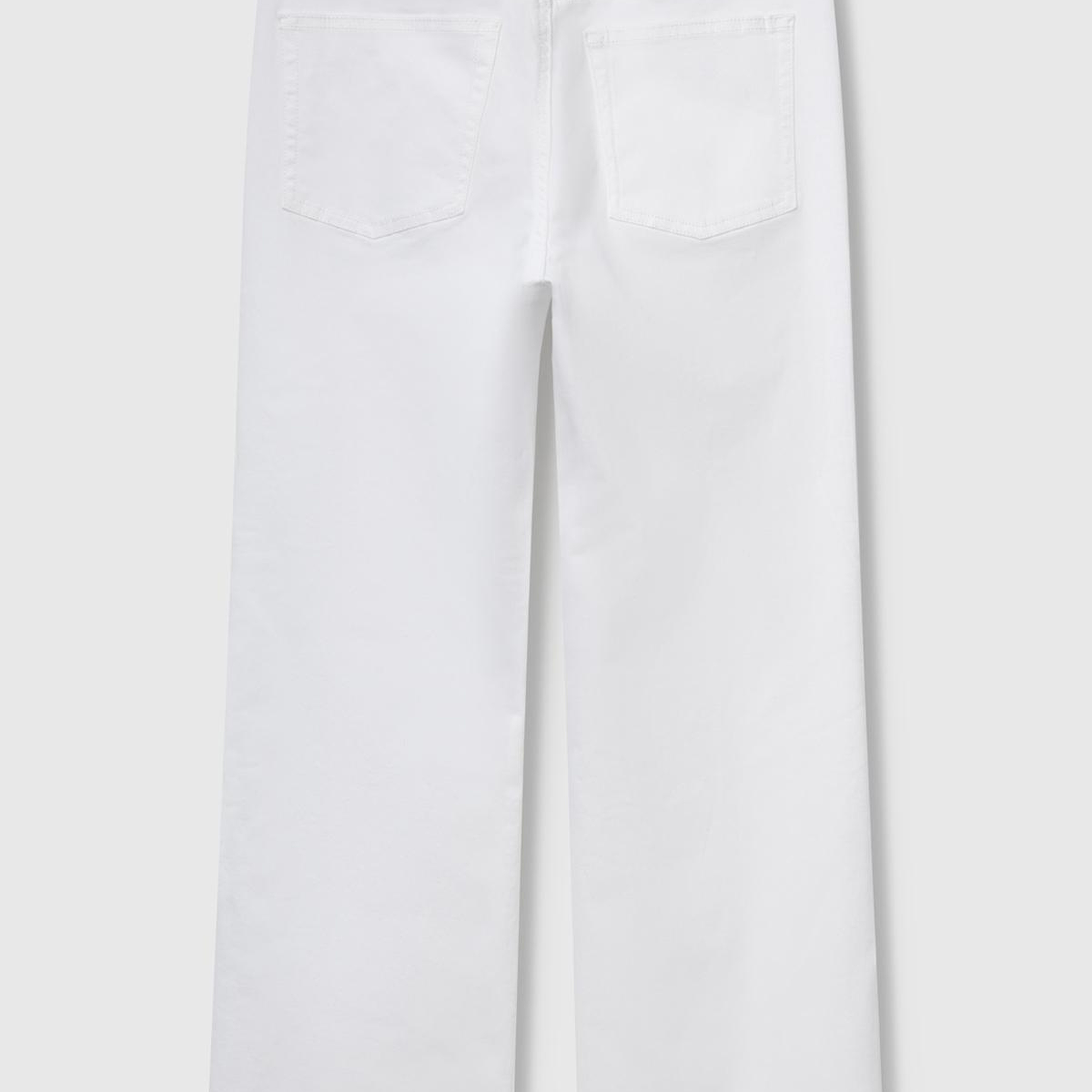 Kadın Beyaz 5 Cepli Kısa Paça Denim Pantolon