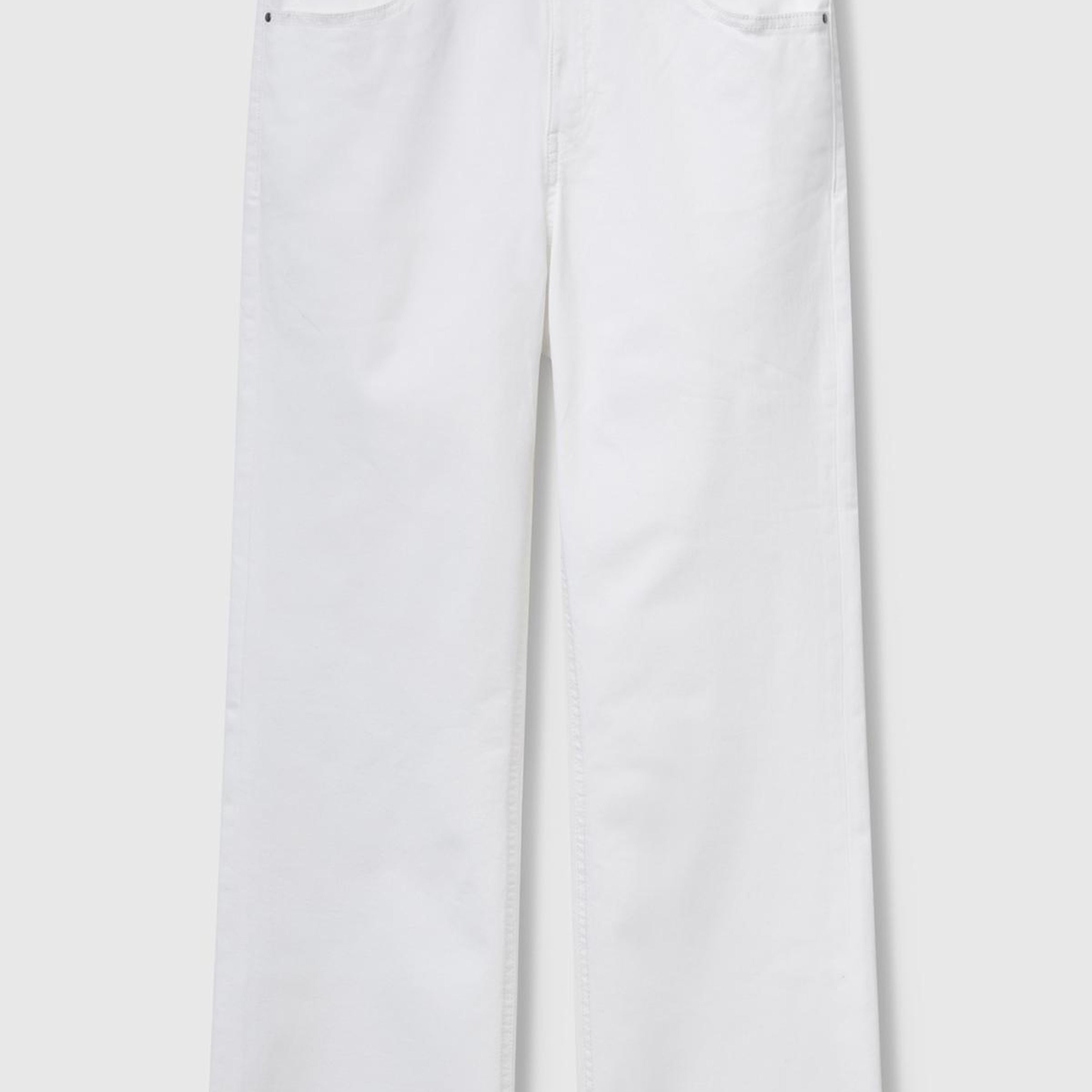 Kadın Beyaz 5 Cepli Kısa Paça Denim Pantolon