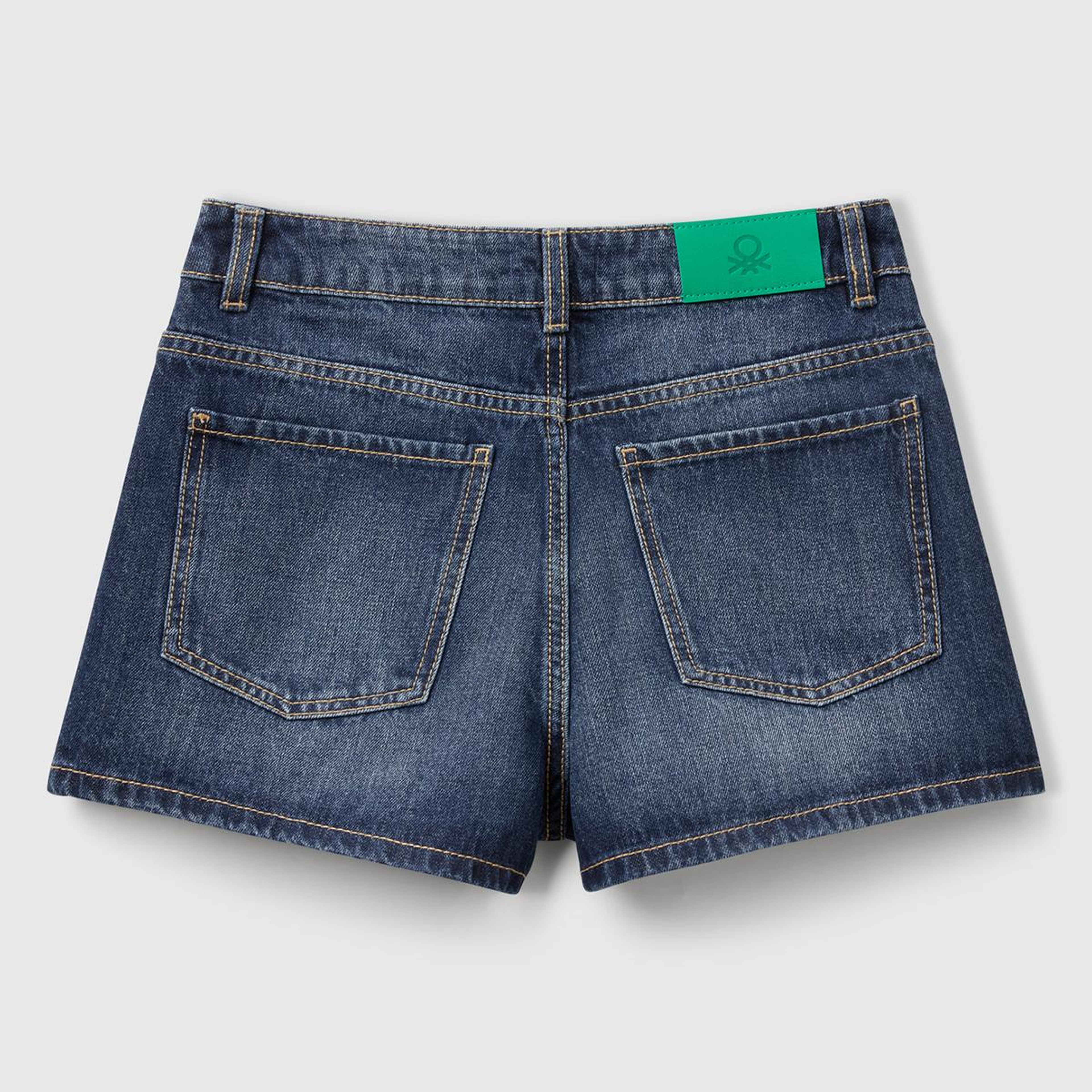 Kadın Koyu Mavi %100 Koton 5 Cepli Denim Şort