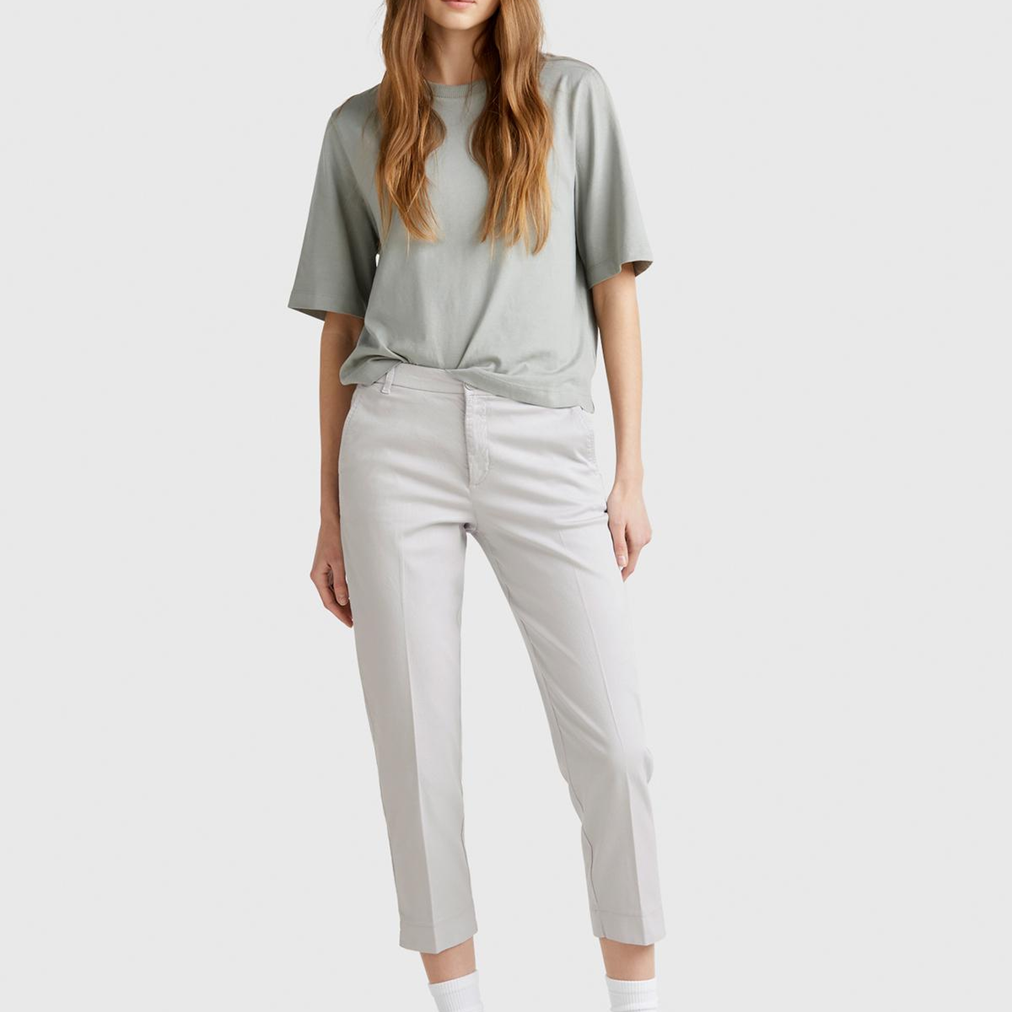 Kadın Gri Mevsimlik Chino