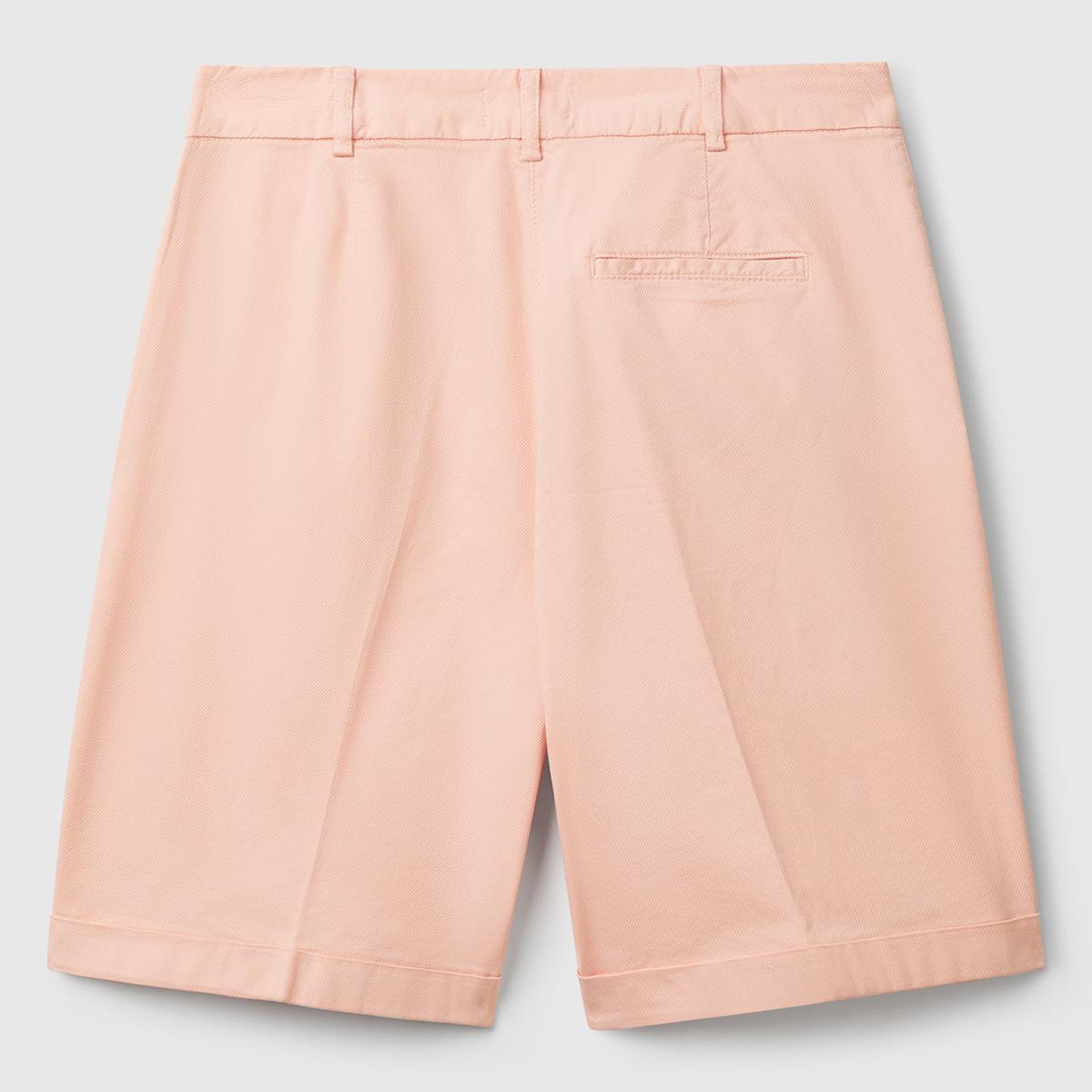 Kadın Pembe Pamuk Karışımlı Önü Düğmeli Regular Fit Bermuda Şort