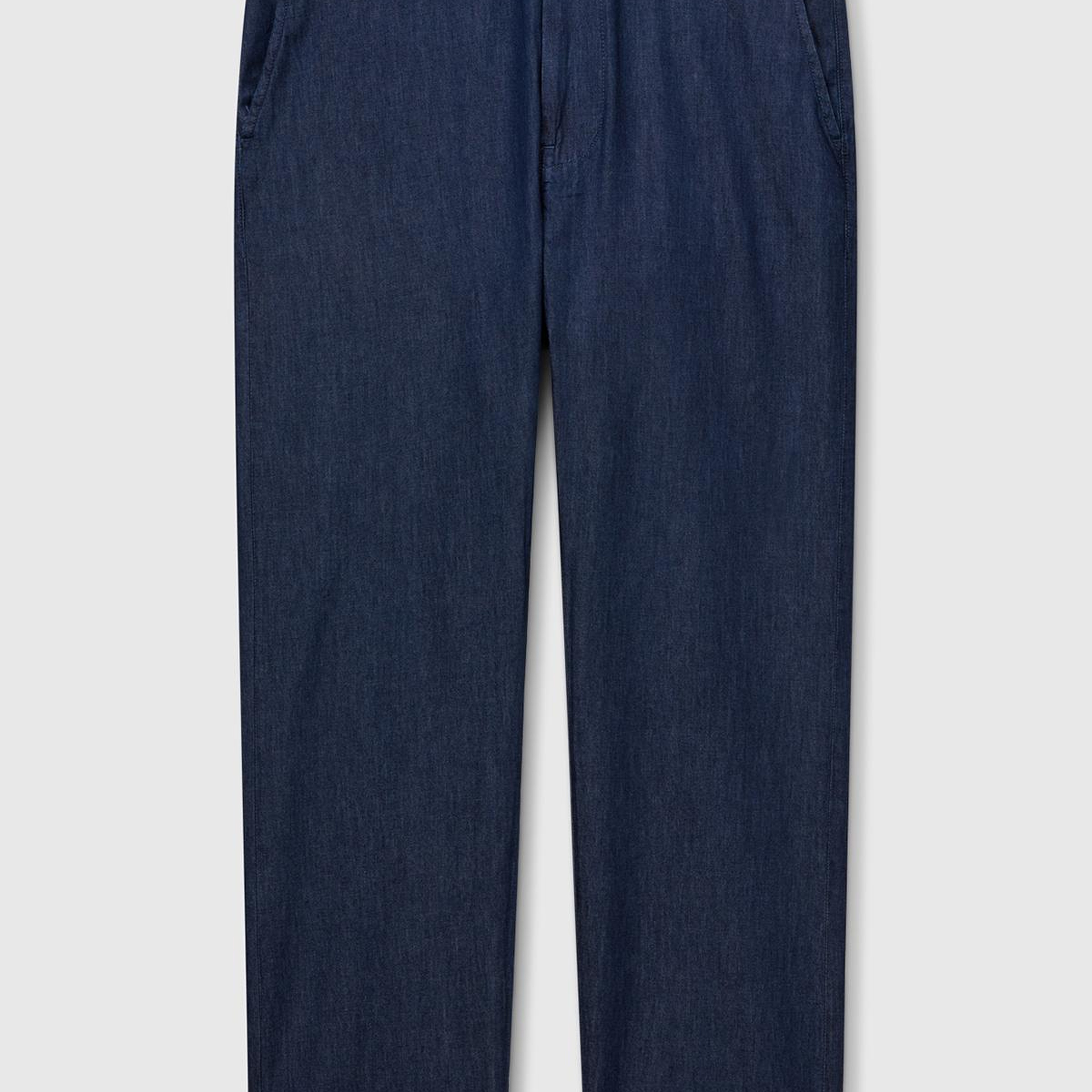 Erkek Koyu Mavi %100 Koton Beli Lastikli Şamre Denim Pantolon