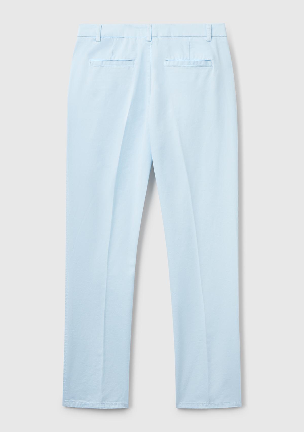 Kadın Açık Mavi Elastanlı Basic Chino Pantolon