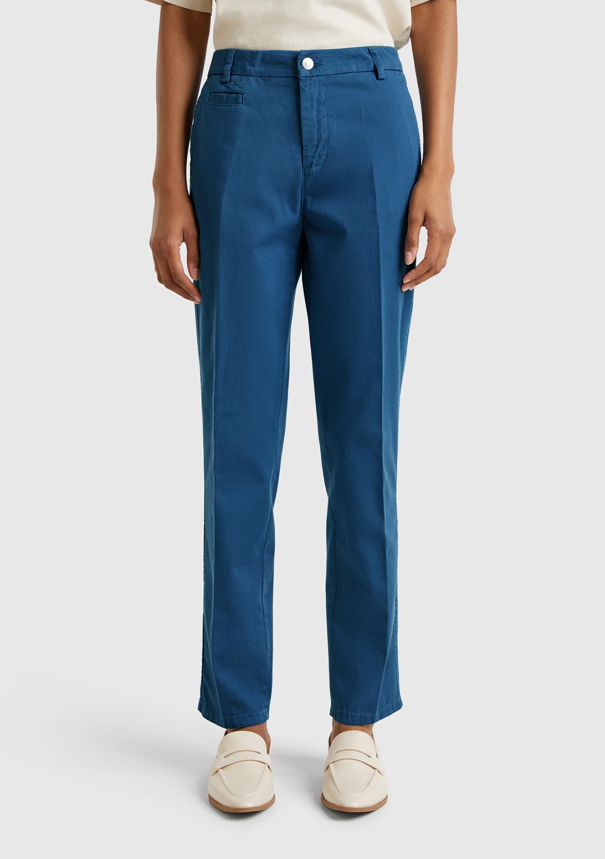 Kadın Denim Elastanlı Basic Chino Pantolon