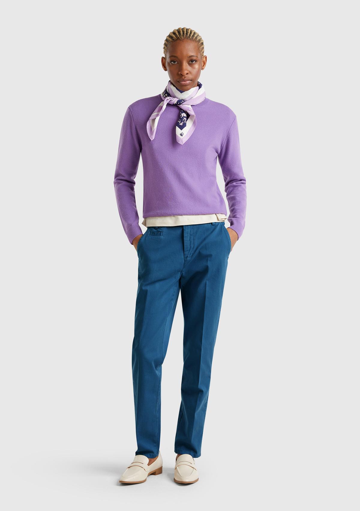 Kadın Denim Elastanlı Basic Chino Pantolon