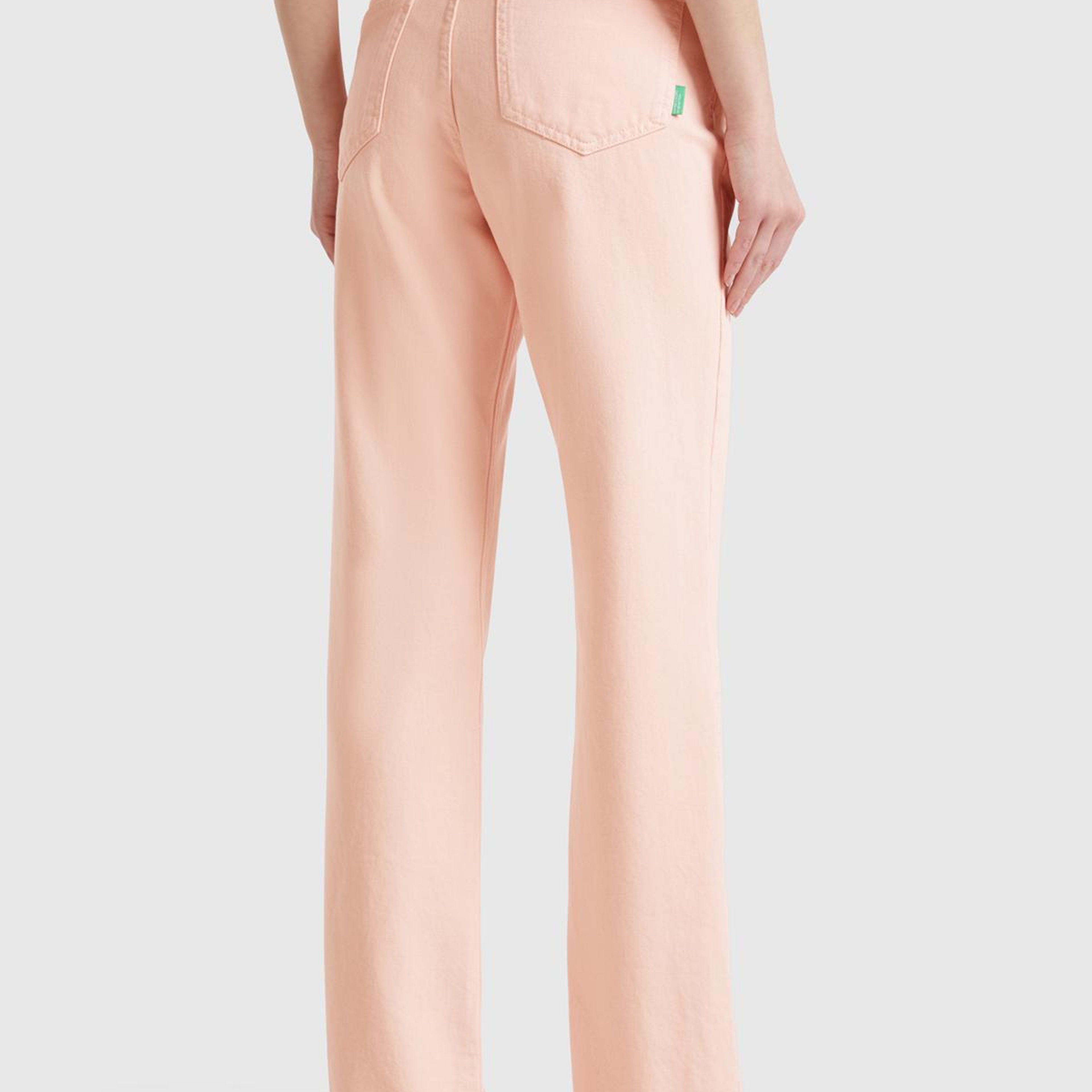 Kadın Pembe %100 Pamuk Normal Bel Regular Fit Denim Pantolon