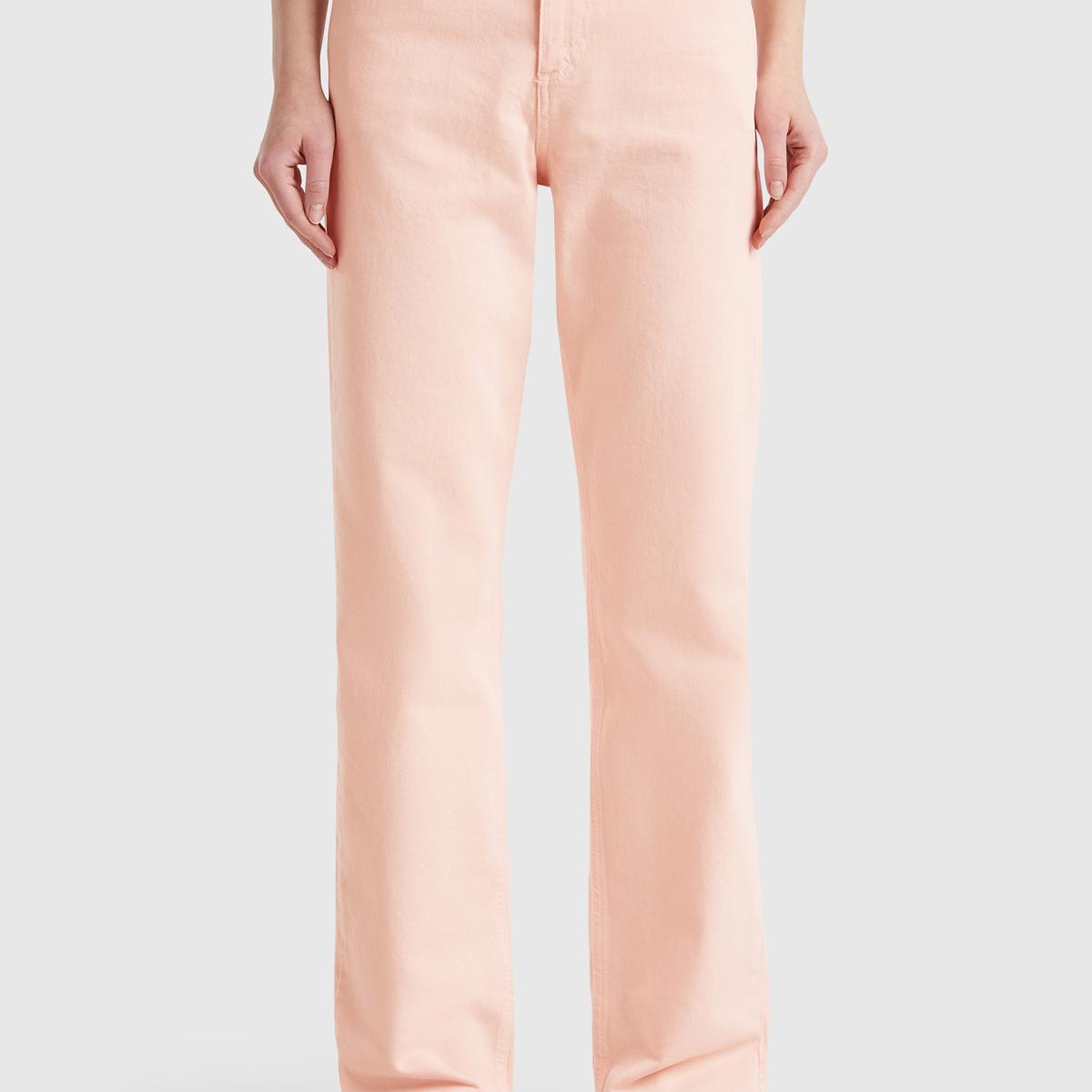 Kadın Pembe %100 Pamuk Normal Bel Regular Fit Denim Pantolon