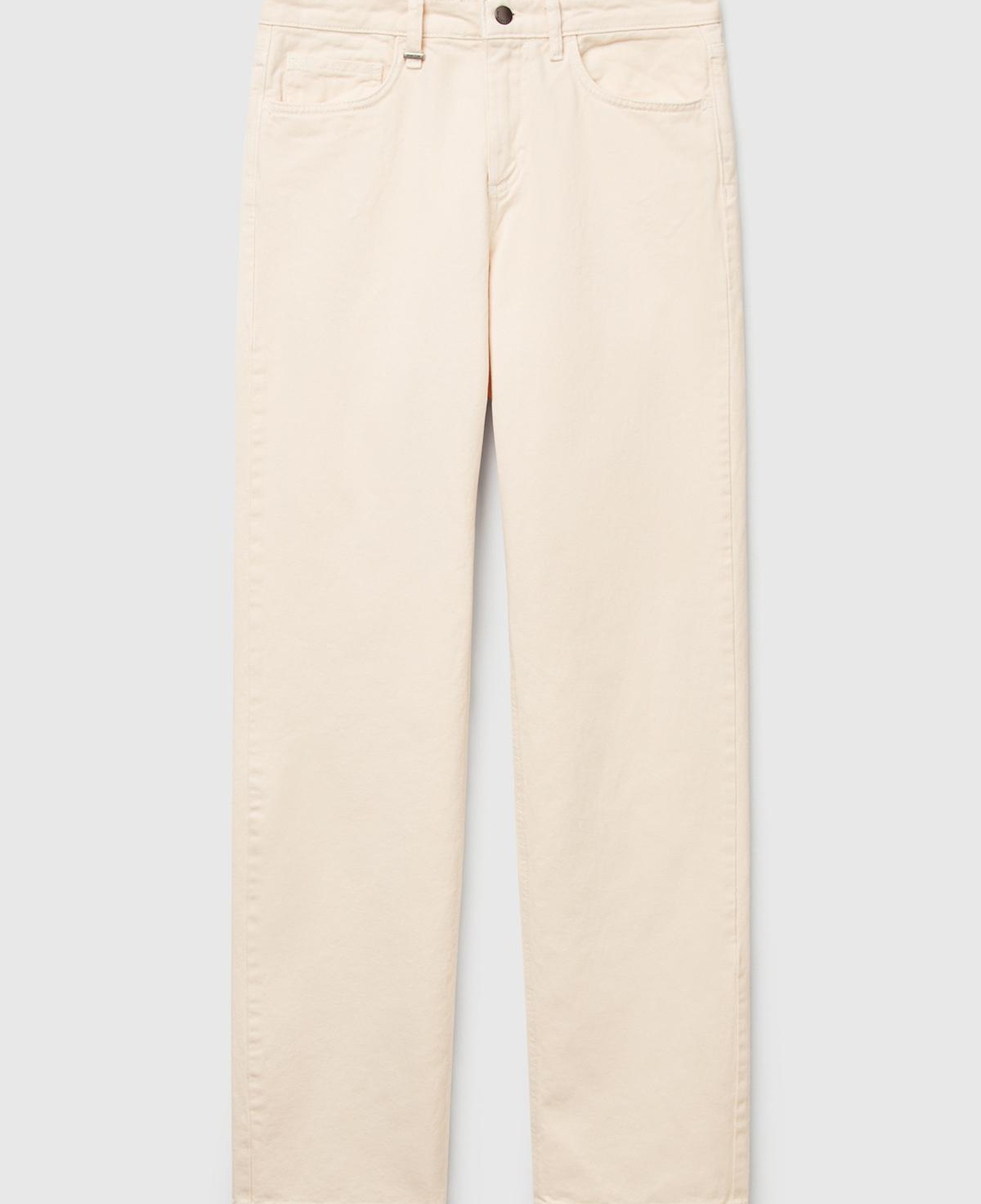 Kadın Krem %100 Pamuk Normal Bel Regular Fit Denim Pantolon