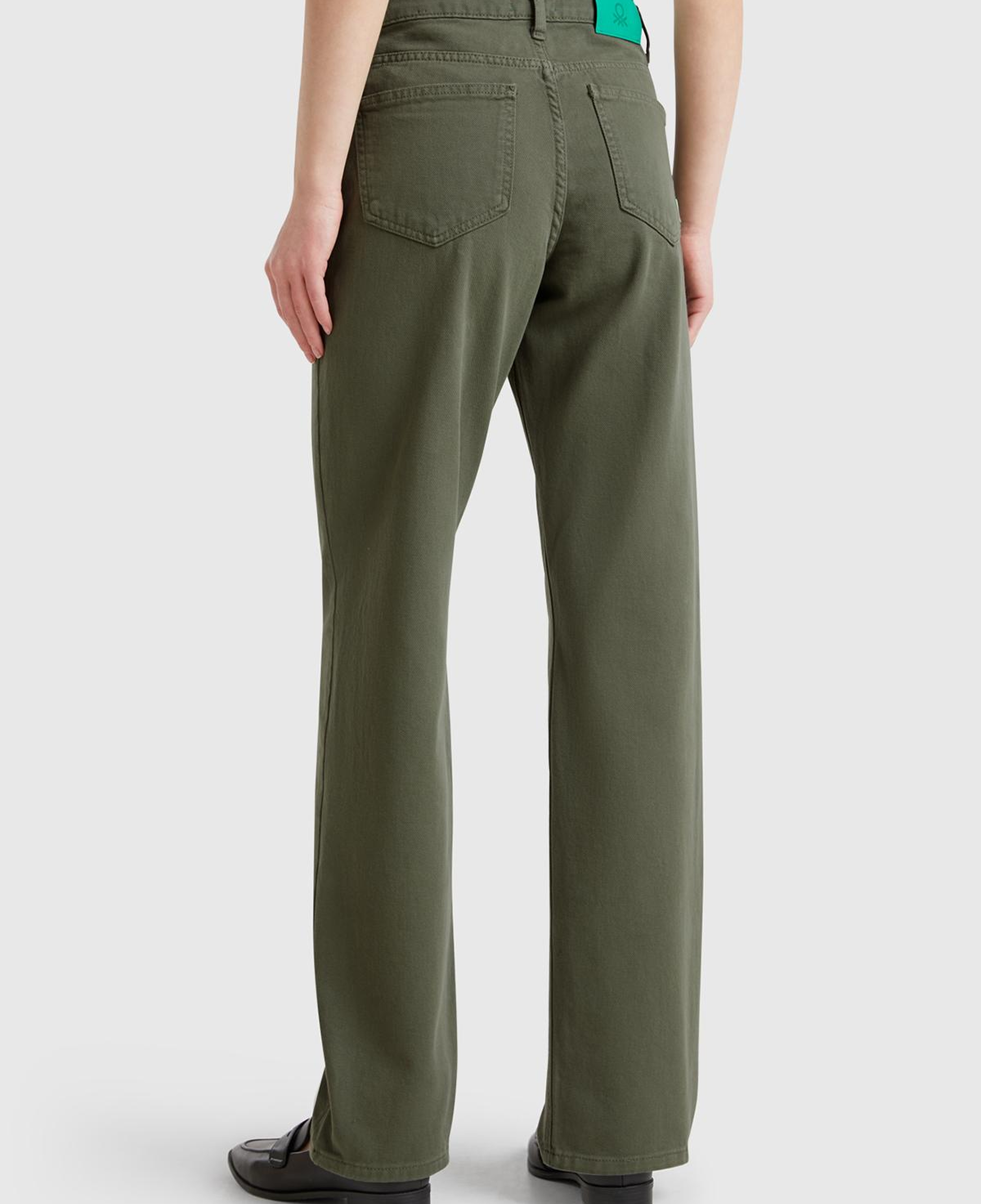 Kadın Soluk Yeşil %100 Pamuk Normal Bel Regular Fit Denim Pantolon