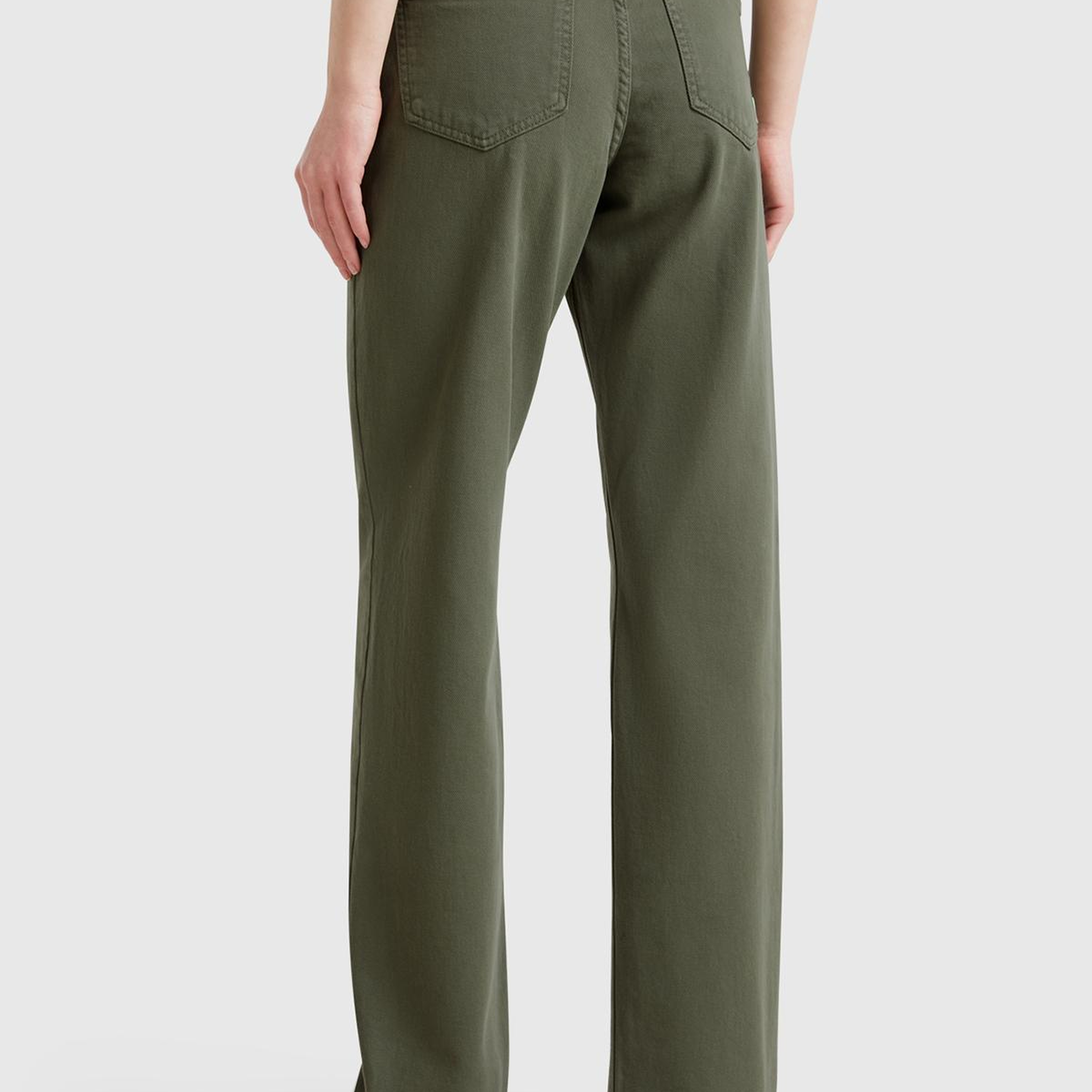 Kadın Soluk Yeşil %100 Pamuk Normal Bel Regular Fit Denim Pantolon