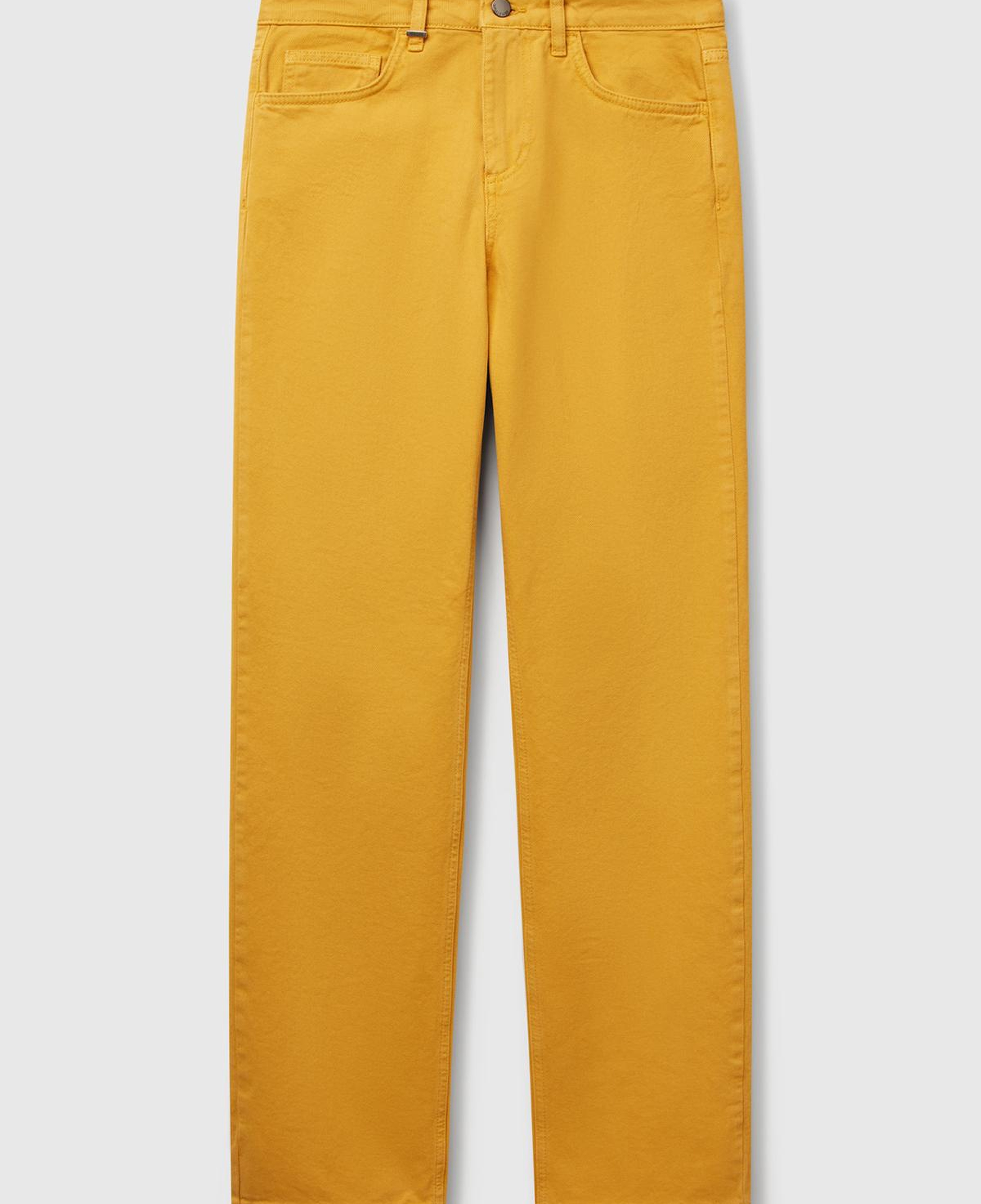 Kadın Sarı %100 Pamuk Normal Bel Regular Fit Denim Pantolon