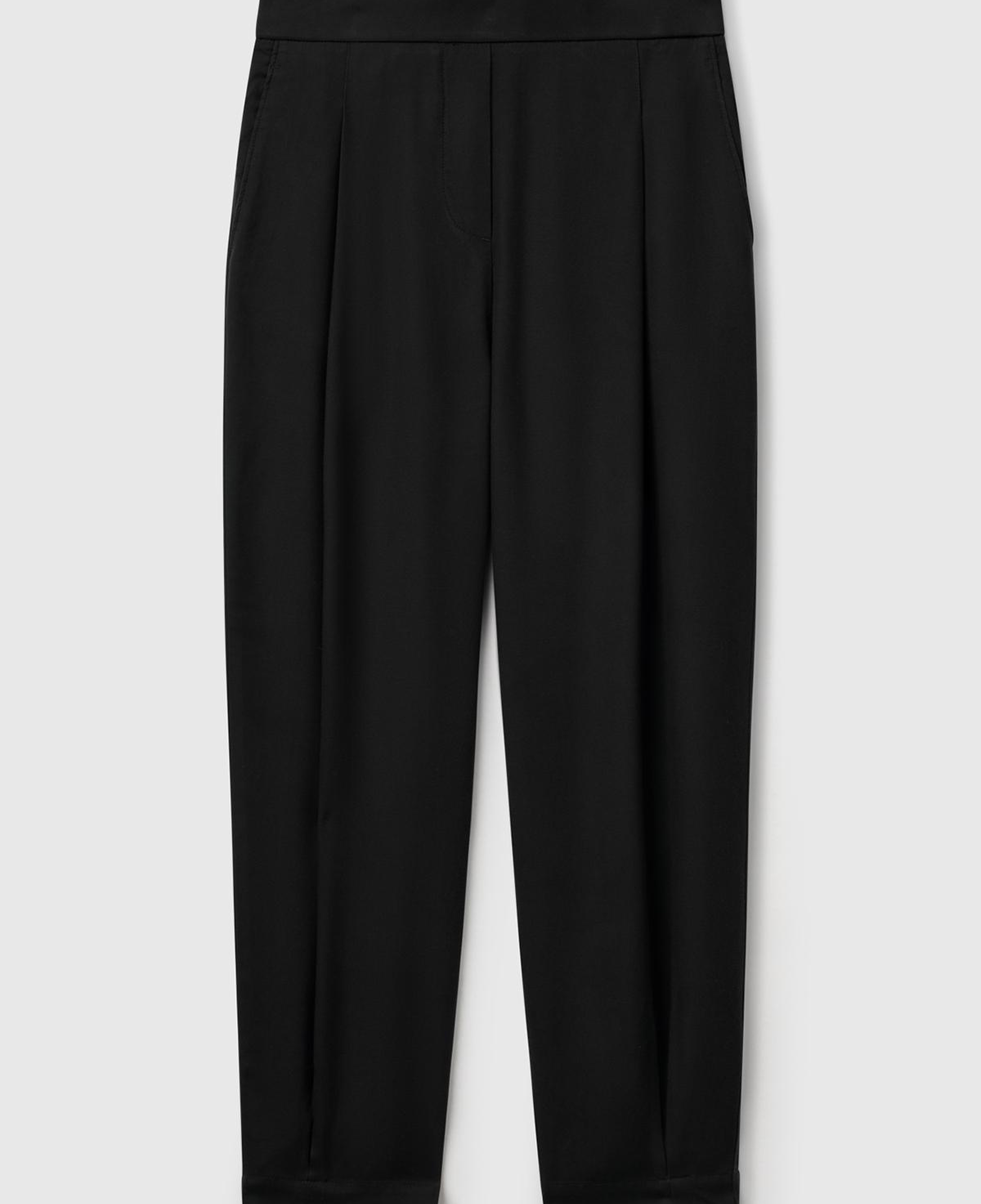 Kadın Siyah %100 Liyosel Beli Lastikli Balon Fit Pantolon