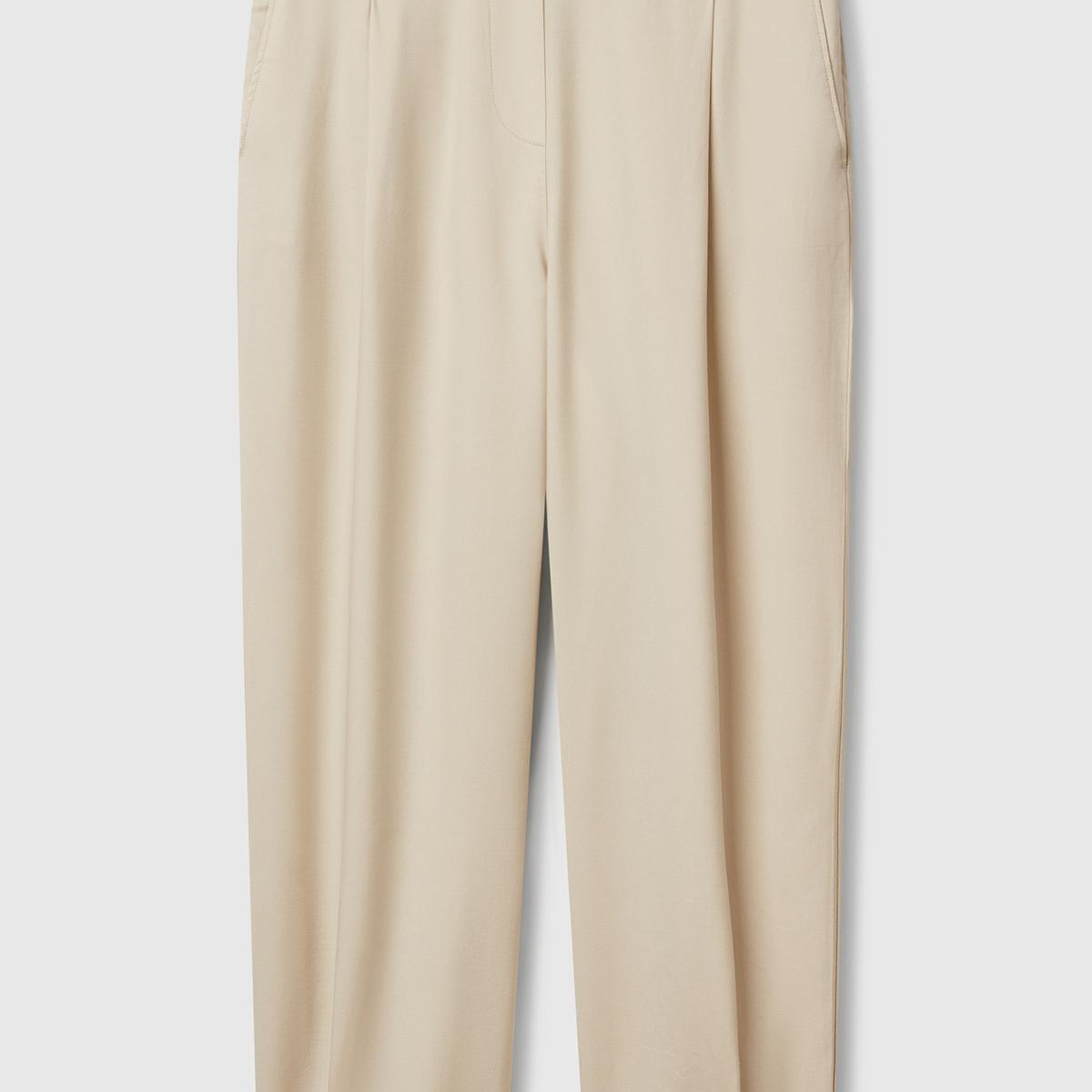 Kadın Taş Rengi %100 Liyosel Beli Lastikli Balon Fit Pantolon