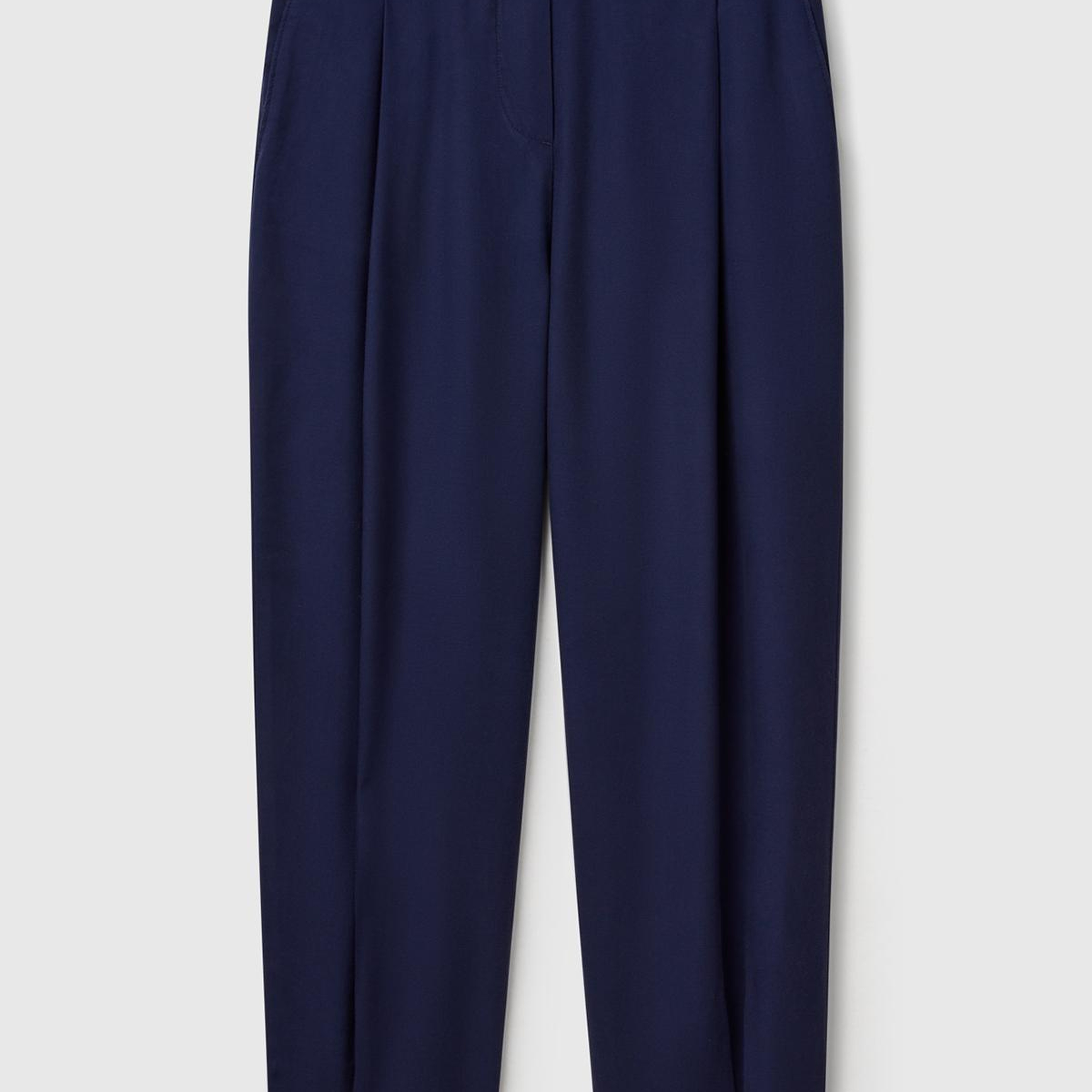 Kadın Lacivert %100 Liyosel Beli Lastikli Balon Fit Pantolon