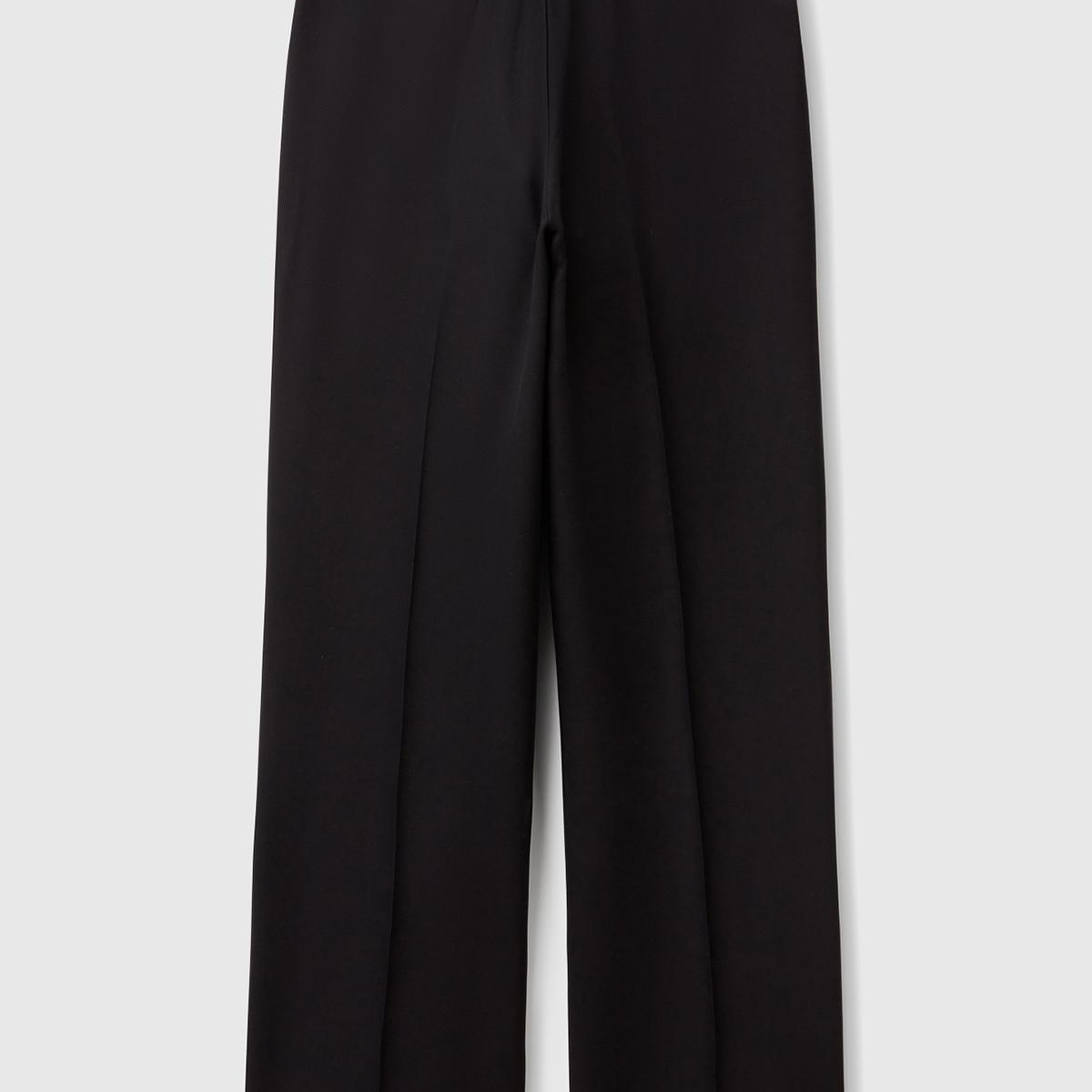 Kadın Siyah %100 Liyosel Beli Lastikli Düz Paça Pantolon