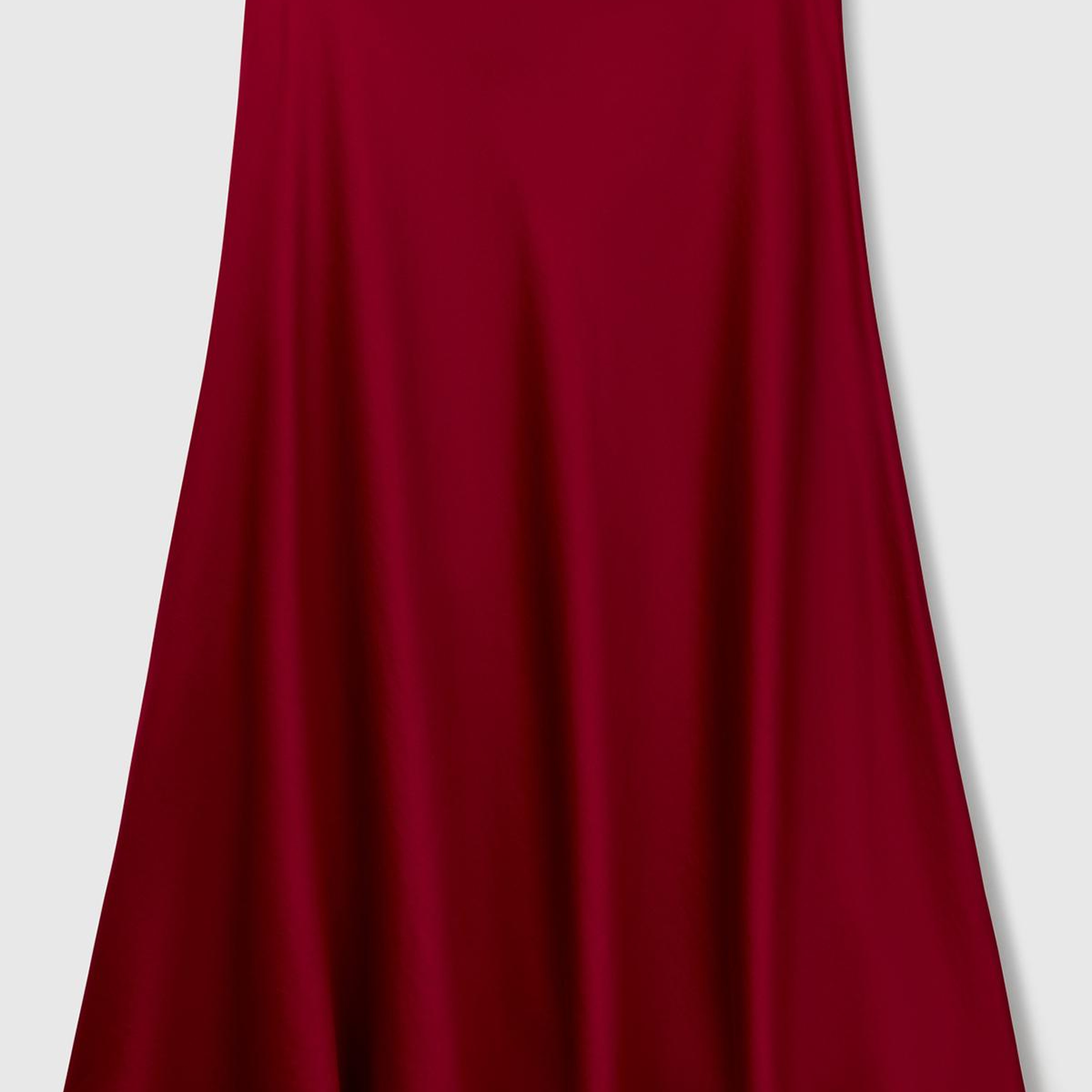 Kadın Bordo Viskoz Karışımlı Uzun Etek