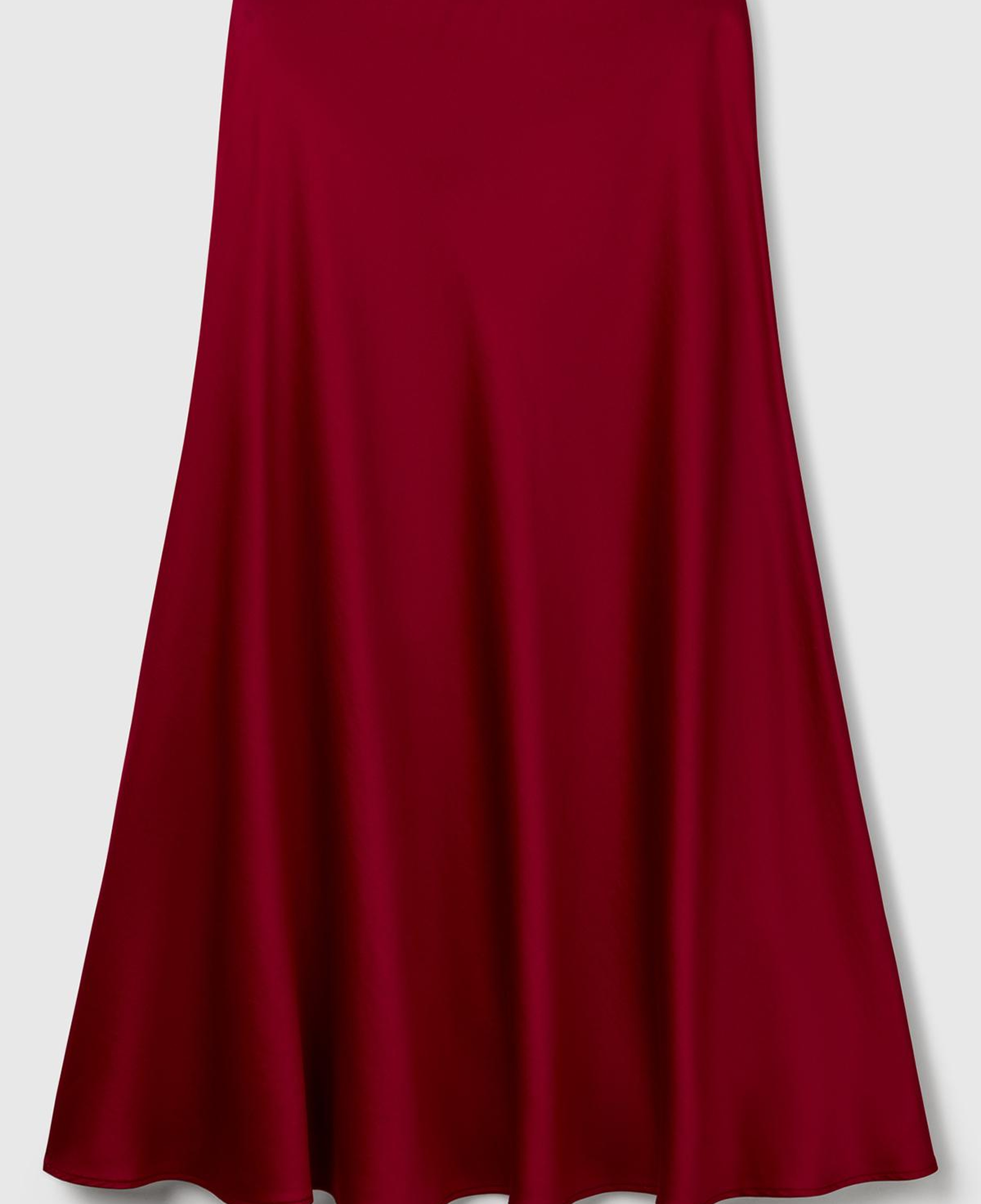 Kadın Bordo Viskoz Karışımlı Uzun Etek