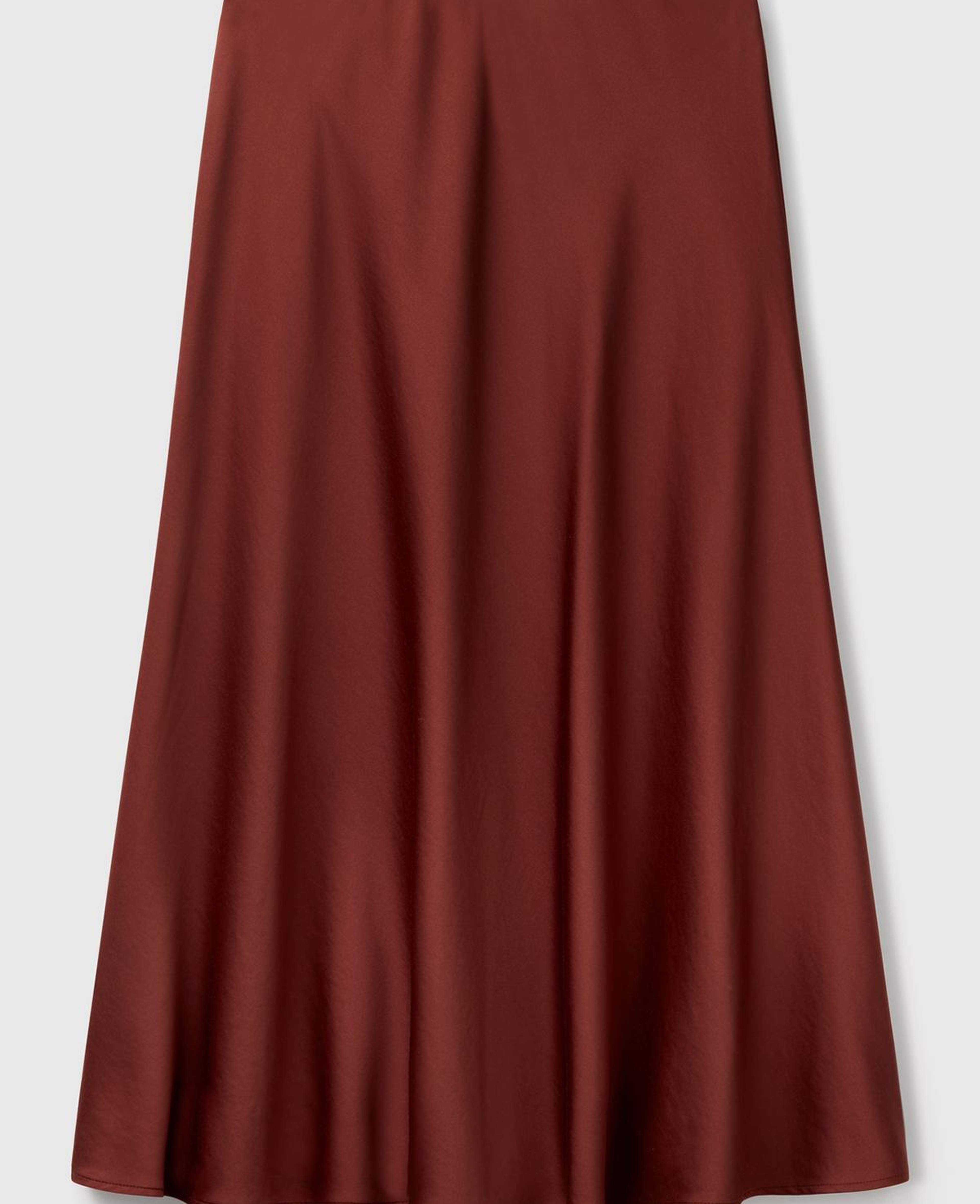 Kadın Kahverengi Viskoz Karışımlı Uzun Etek