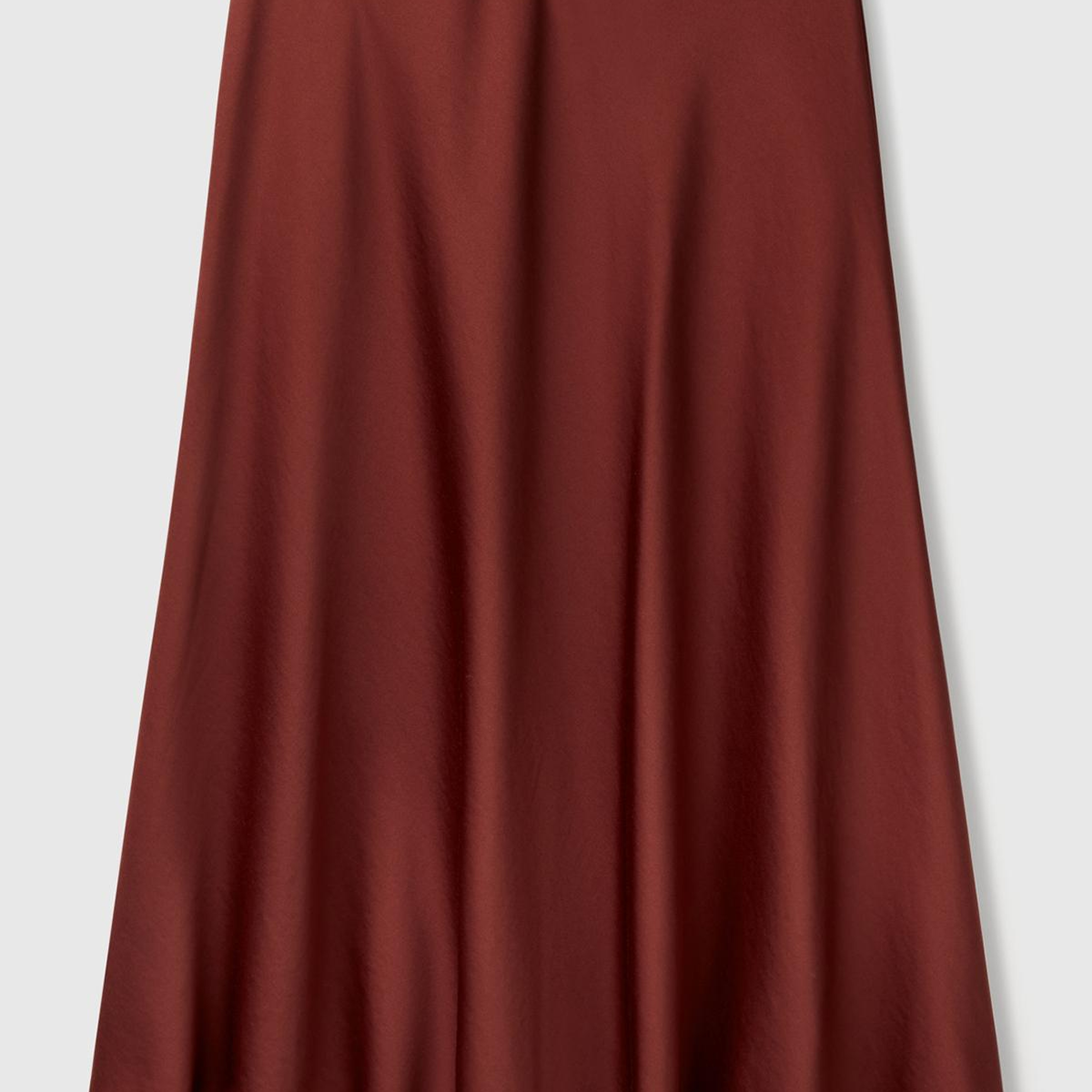 Kadın Kahverengi Viskoz Karışımlı Uzun Etek