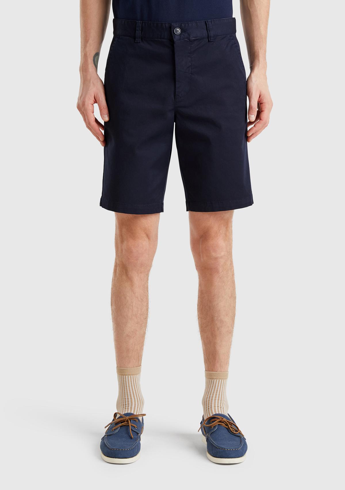 Erkek Lacivert Chino Bermuda