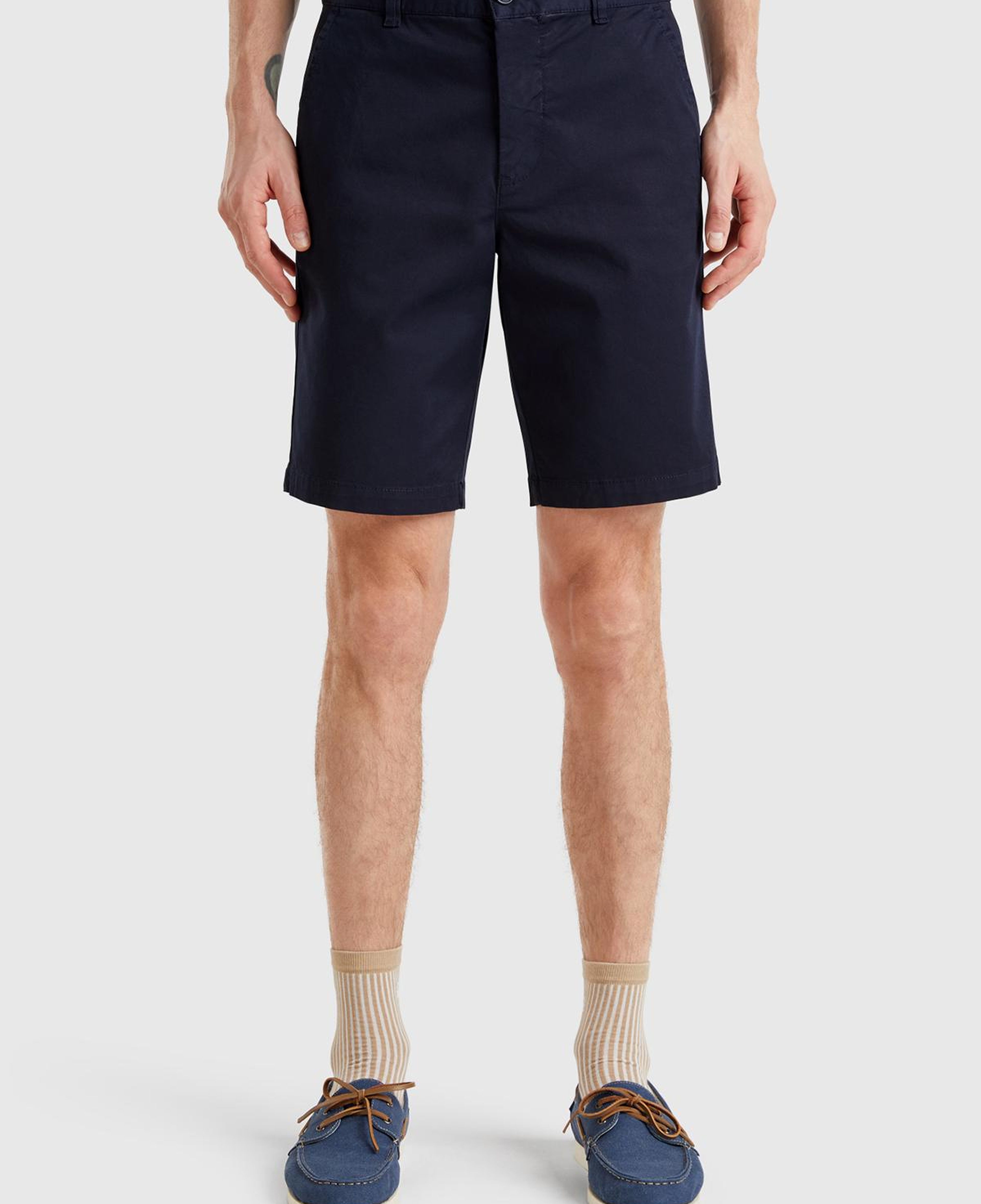 Erkek Lacivert Chino Bermuda