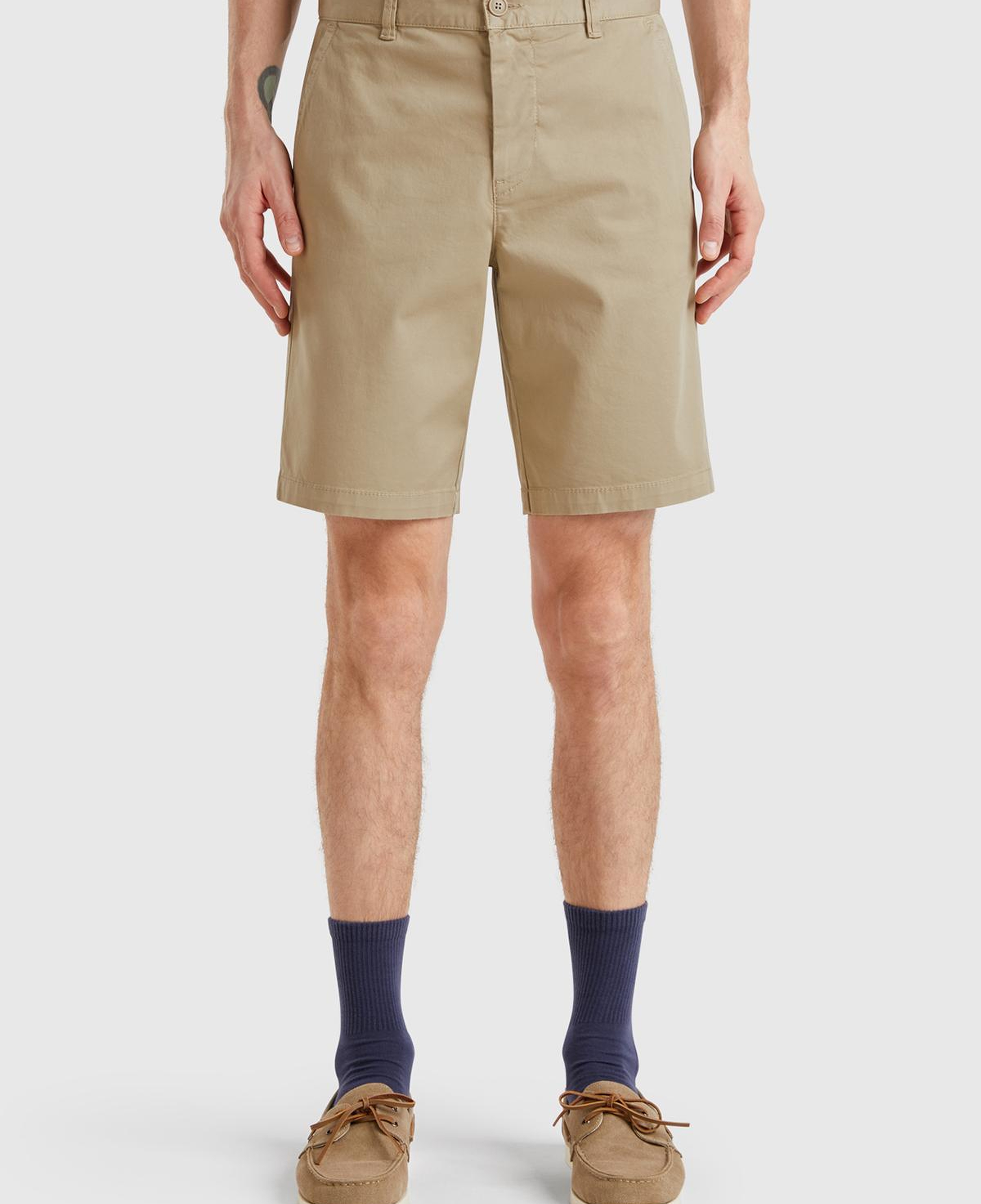 Erkek Haki Chino Bermuda