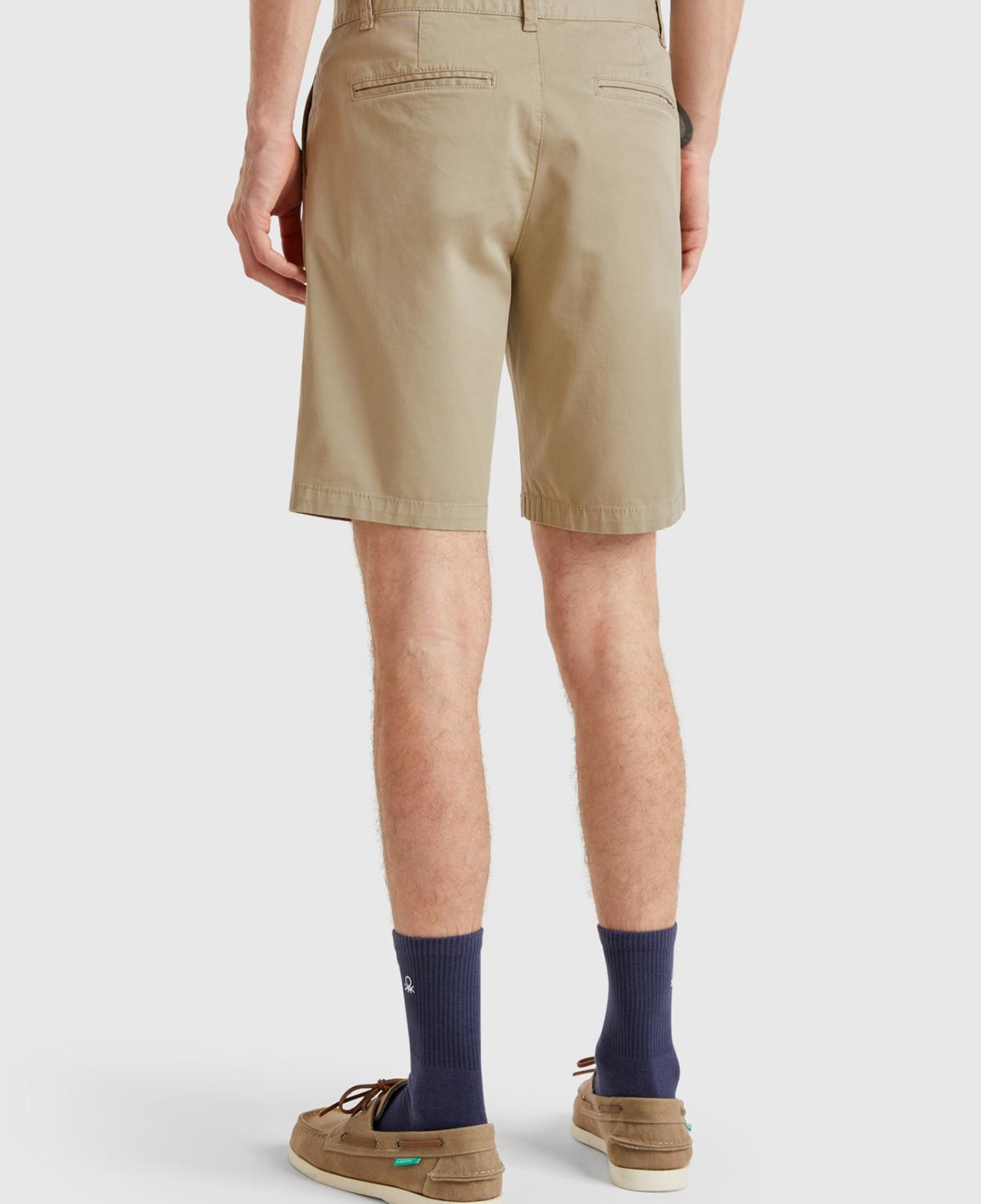 Erkek Haki Chino Bermuda