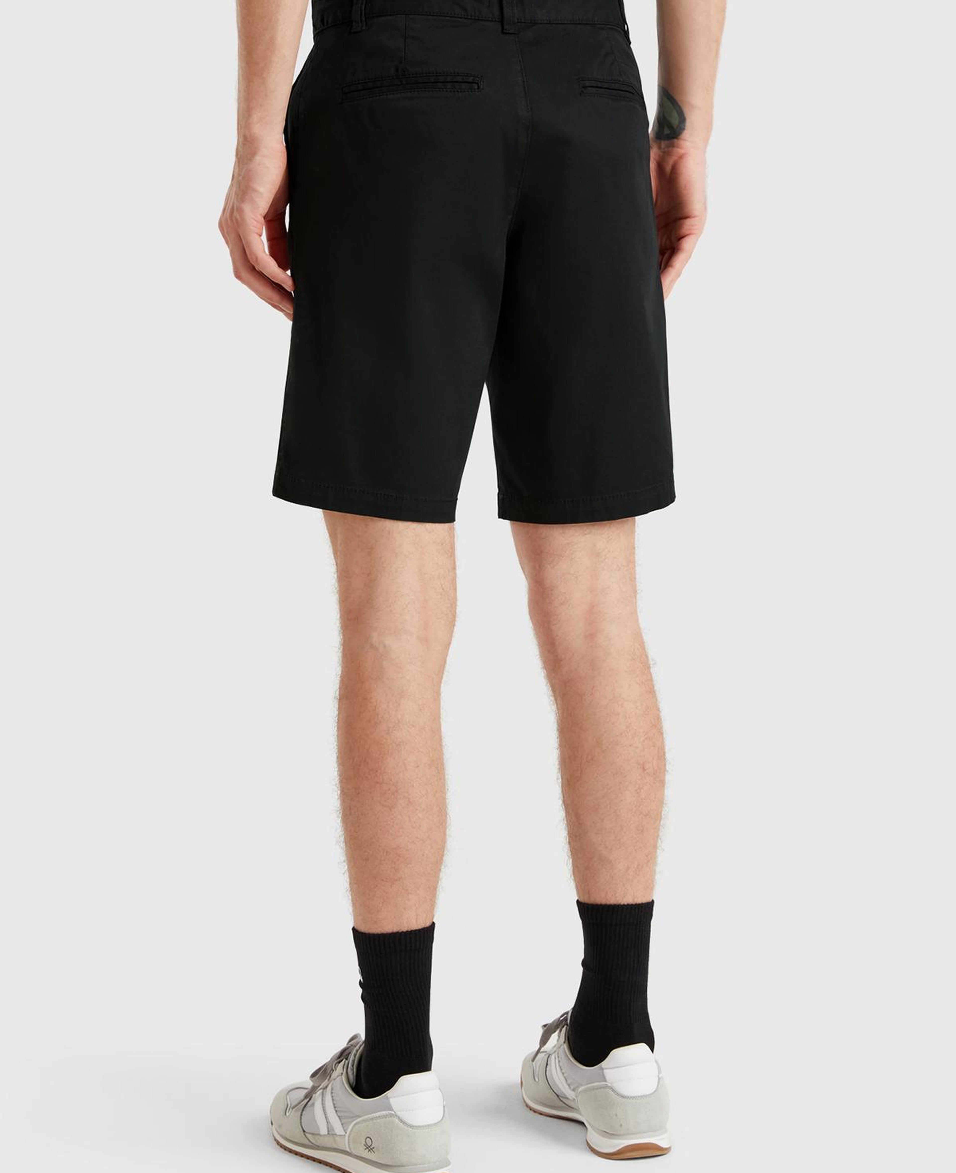 Erkek Siyah Chino Bermuda