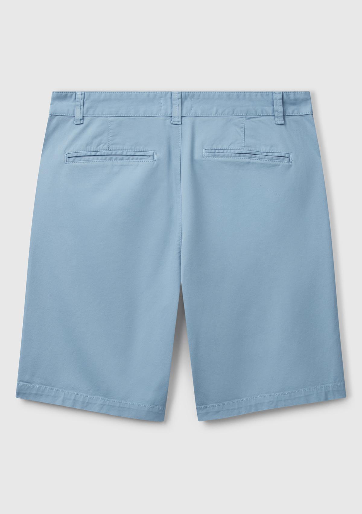 Erkek Açık Mavi Chino Bermuda