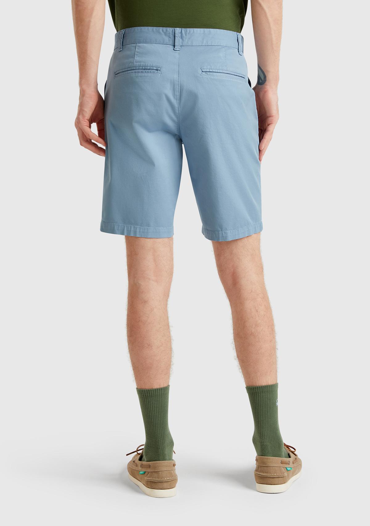 Erkek Açık Mavi Chino Bermuda