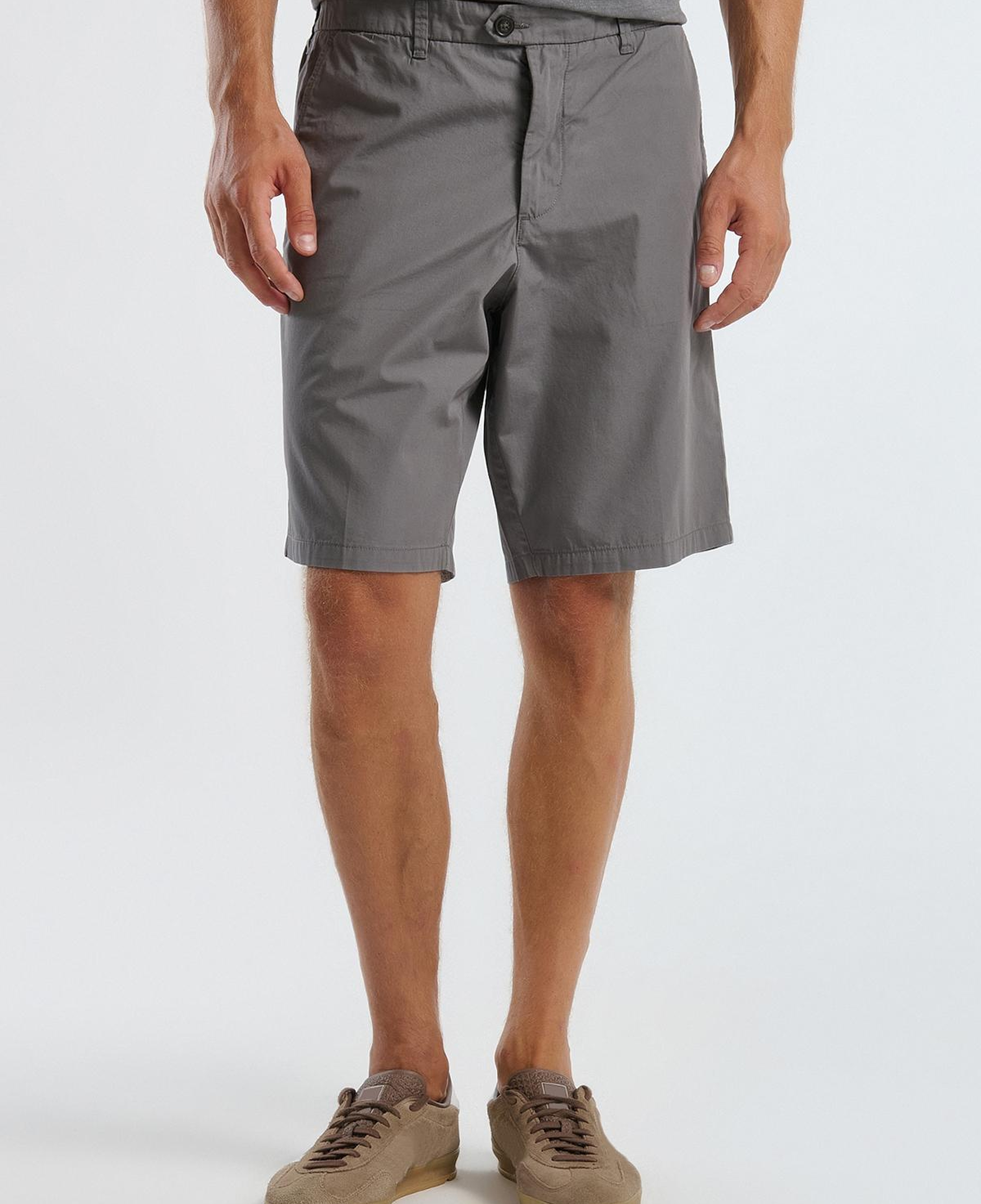 Erkek Antrasit %100 Koton Paraşüt Kumaş Bermuda Şort