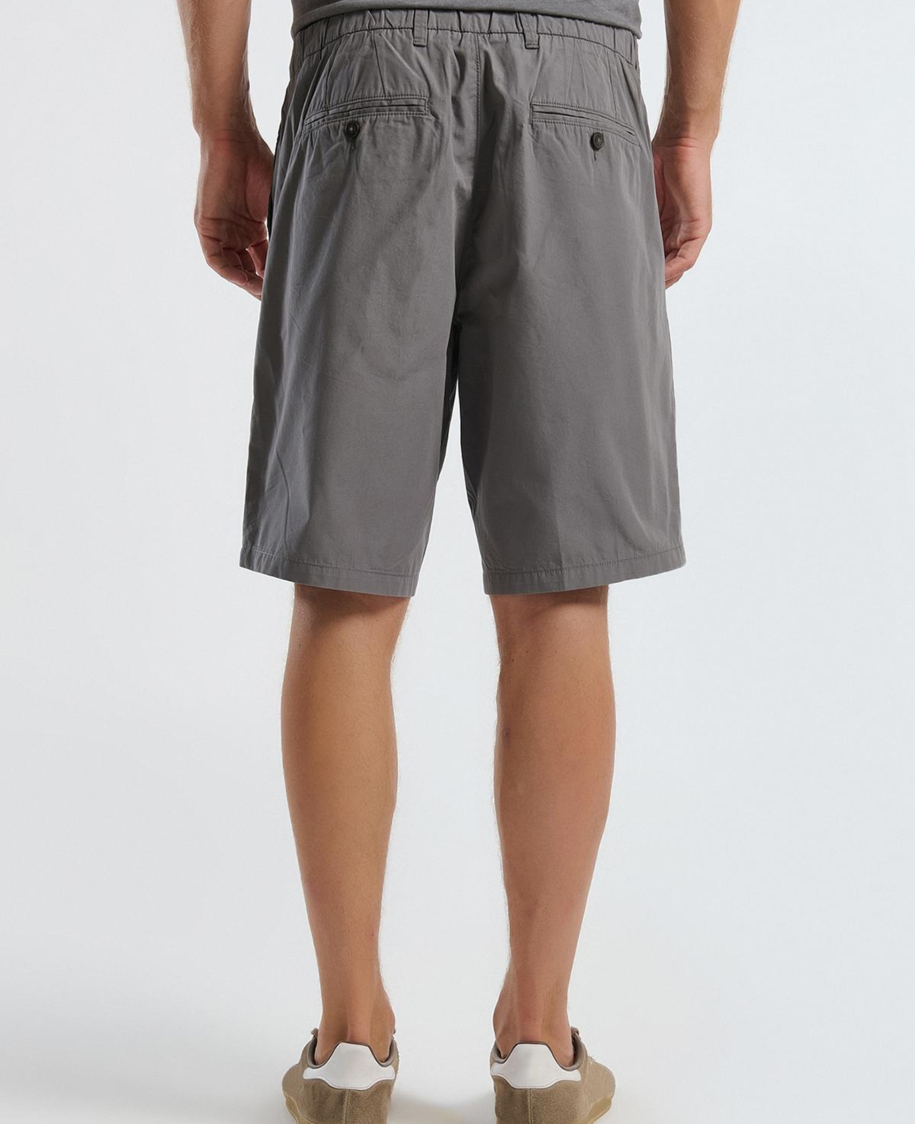 Erkek Antrasit %100 Koton Paraşüt Kumaş Bermuda Şort