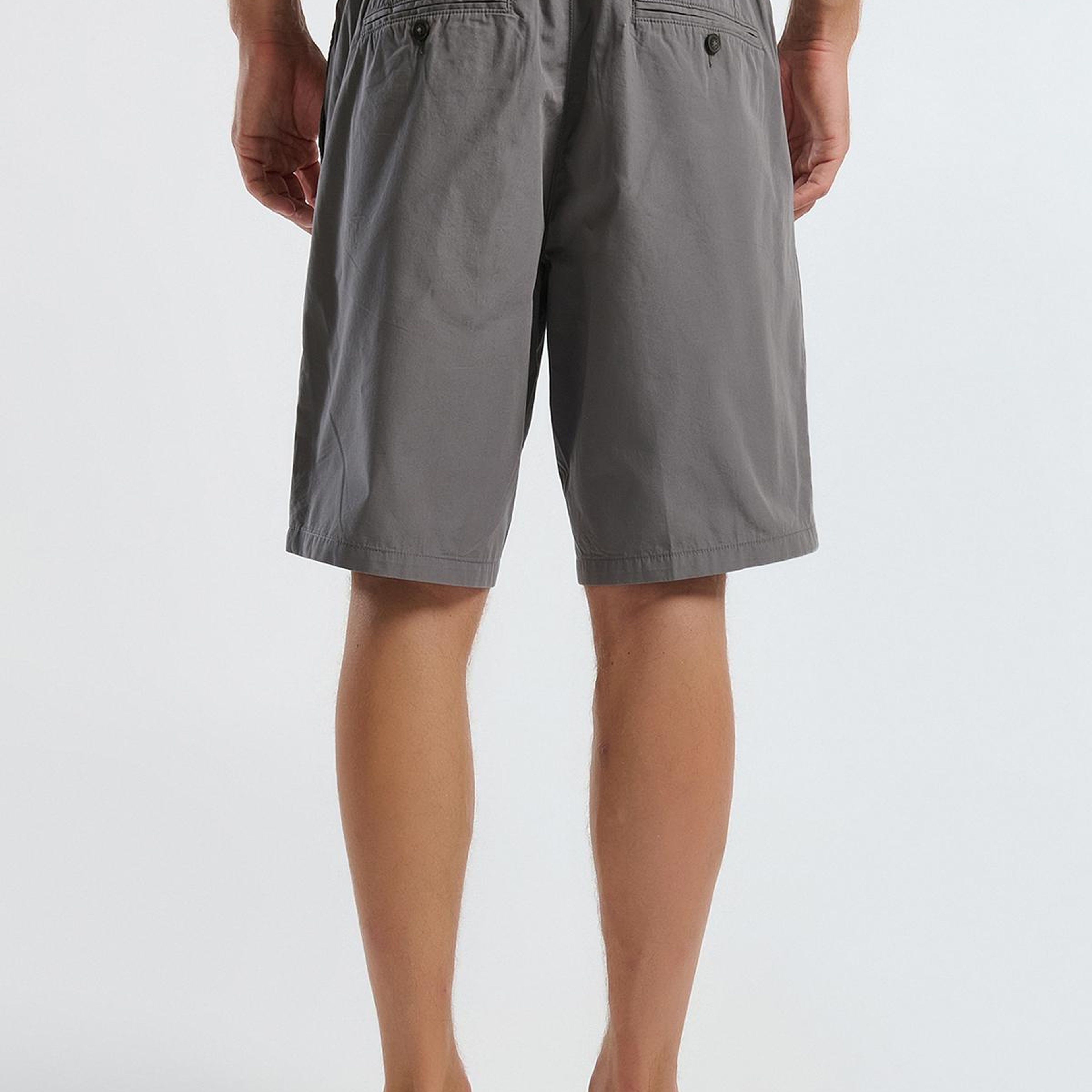 Erkek Antrasit %100 Koton Paraşüt Kumaş Bermuda Şort