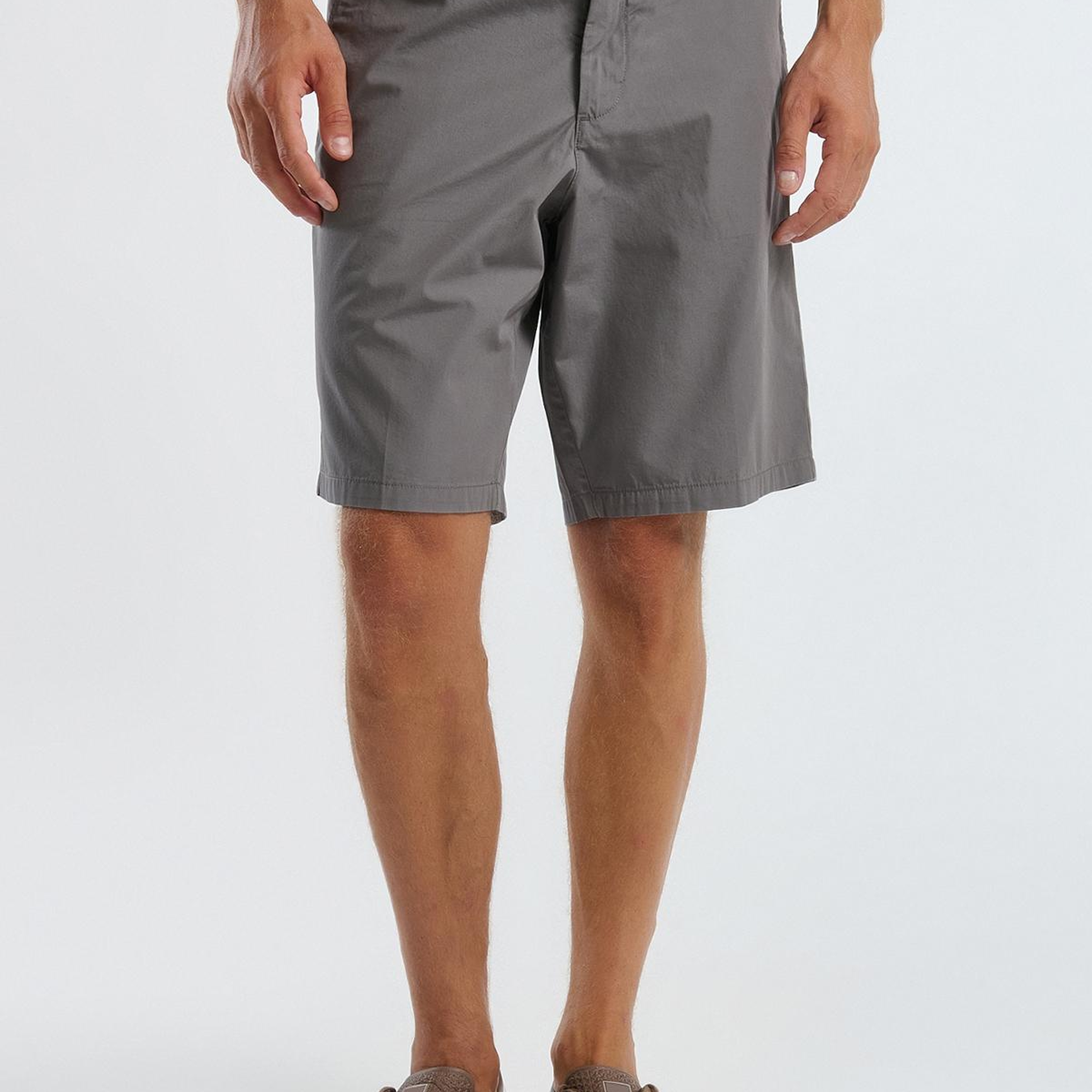 Erkek Antrasit %100 Koton Paraşüt Kumaş Bermuda Şort