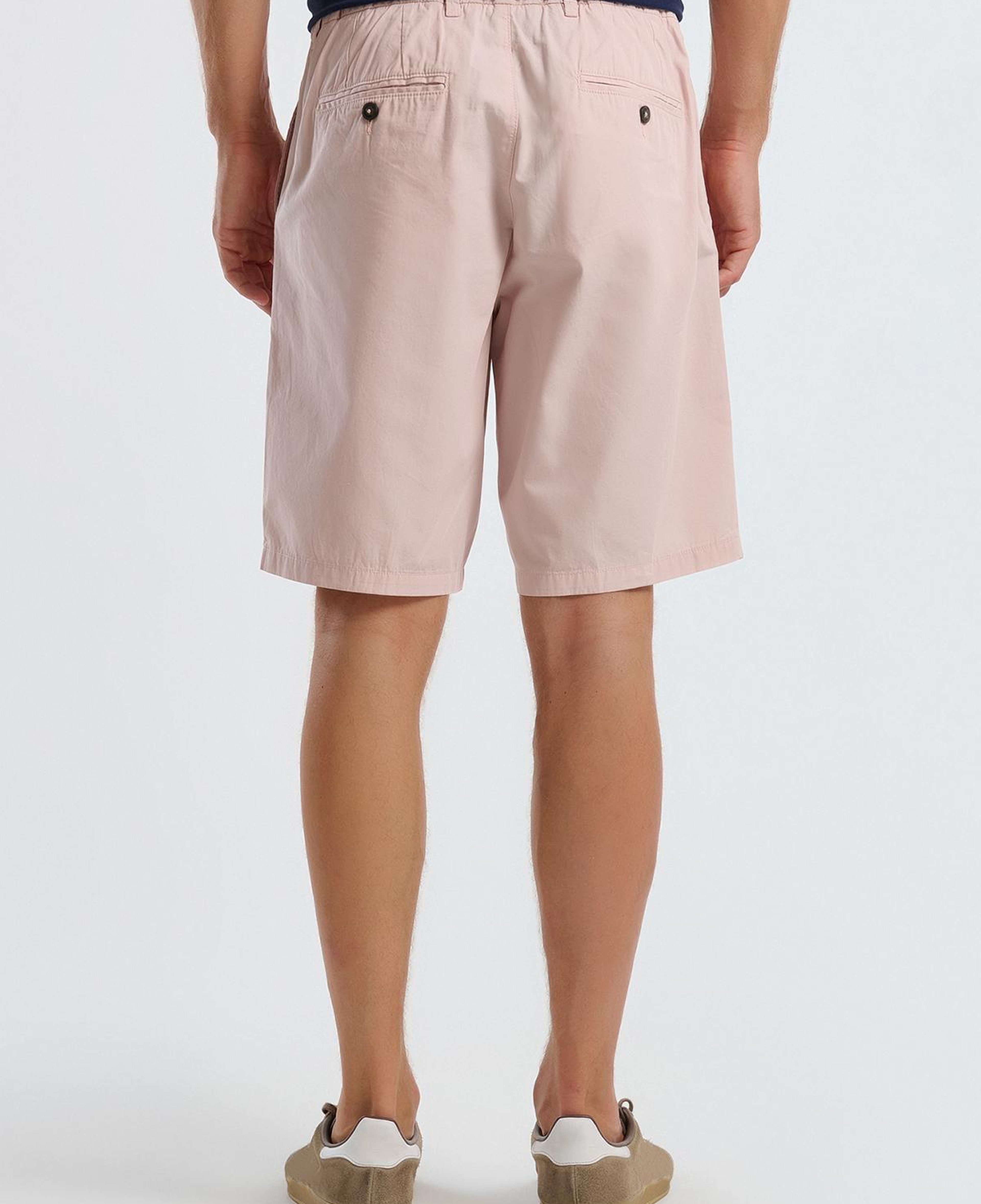 Erkek Pembe %100 Koton Paraşüt Kumaş Bermuda Şort