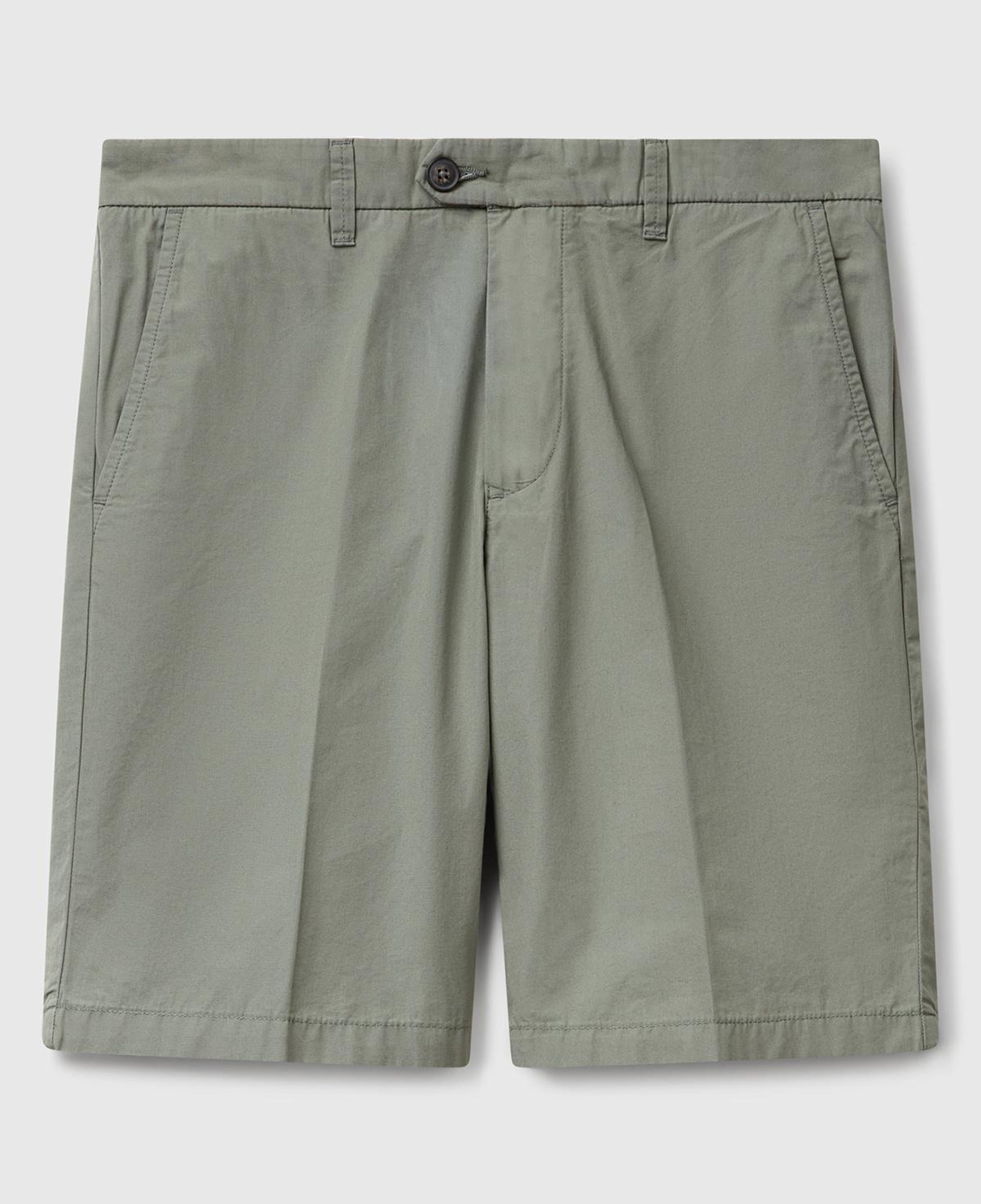 Erkek Soluk Yeşil %100 Koton Paraşüt Kumaş Bermuda Şort