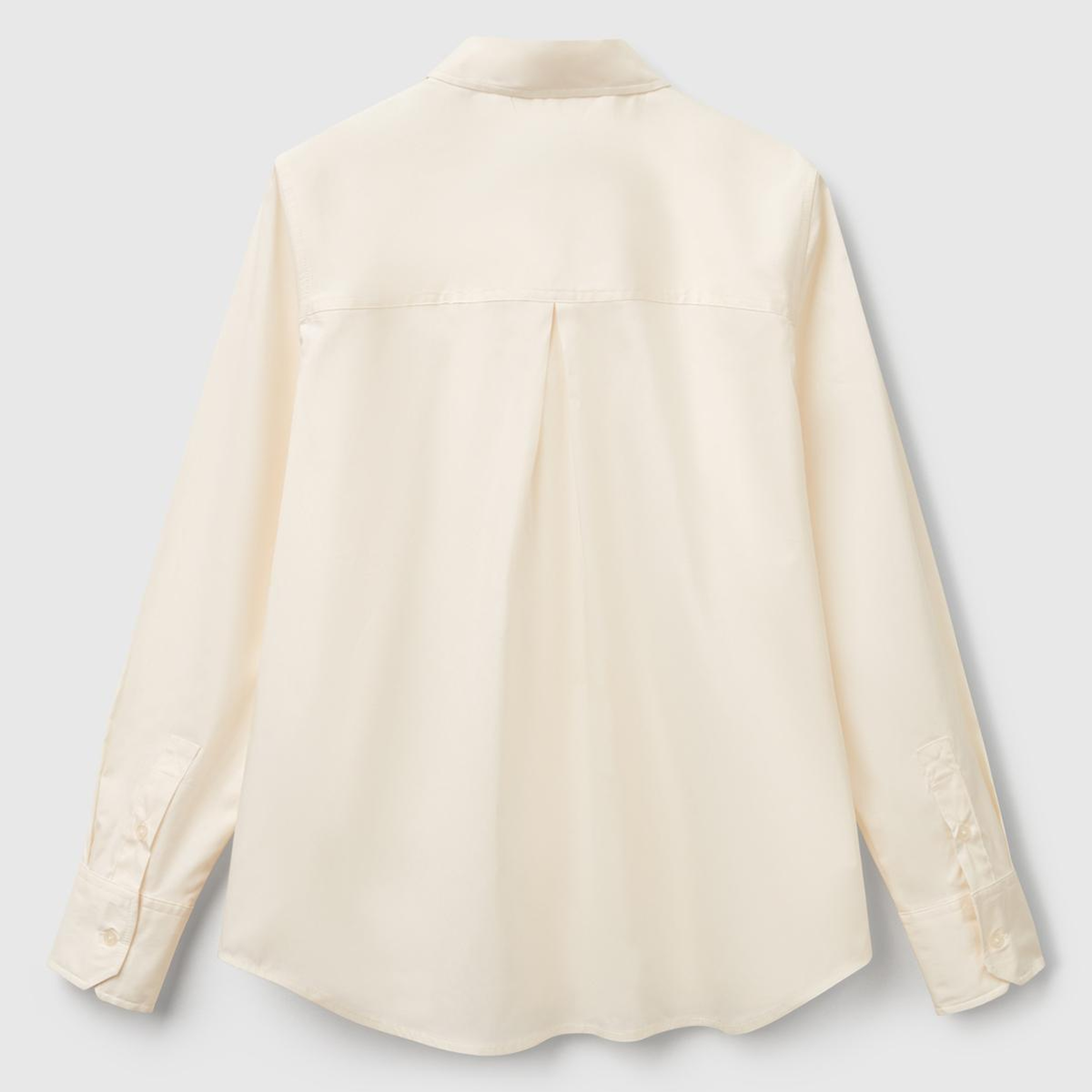 Kadın Krem Koton Karışımlı Yakası İşlemeli Regular Fit Gömlek